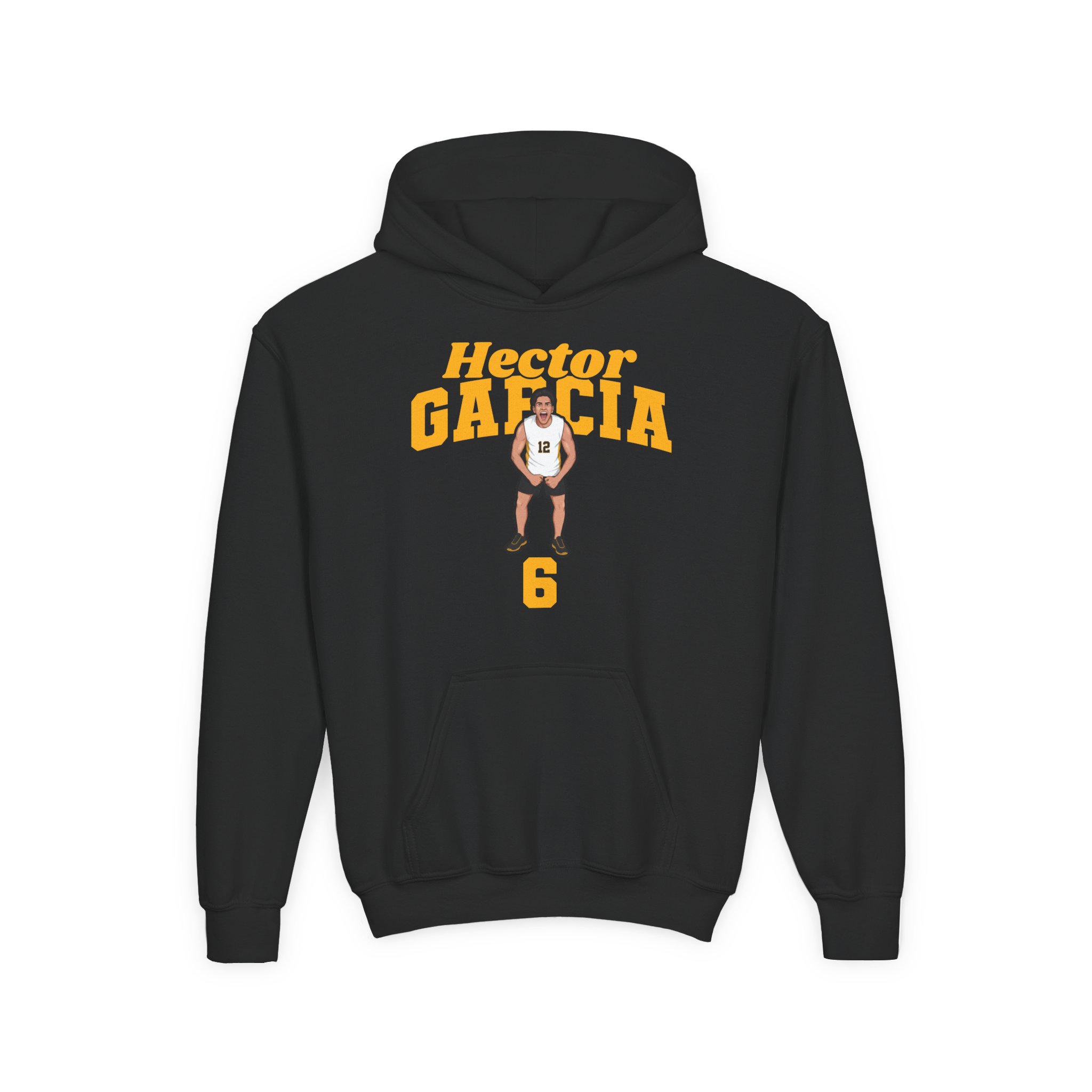 Youth Hoodie — character_signature_arch in Black