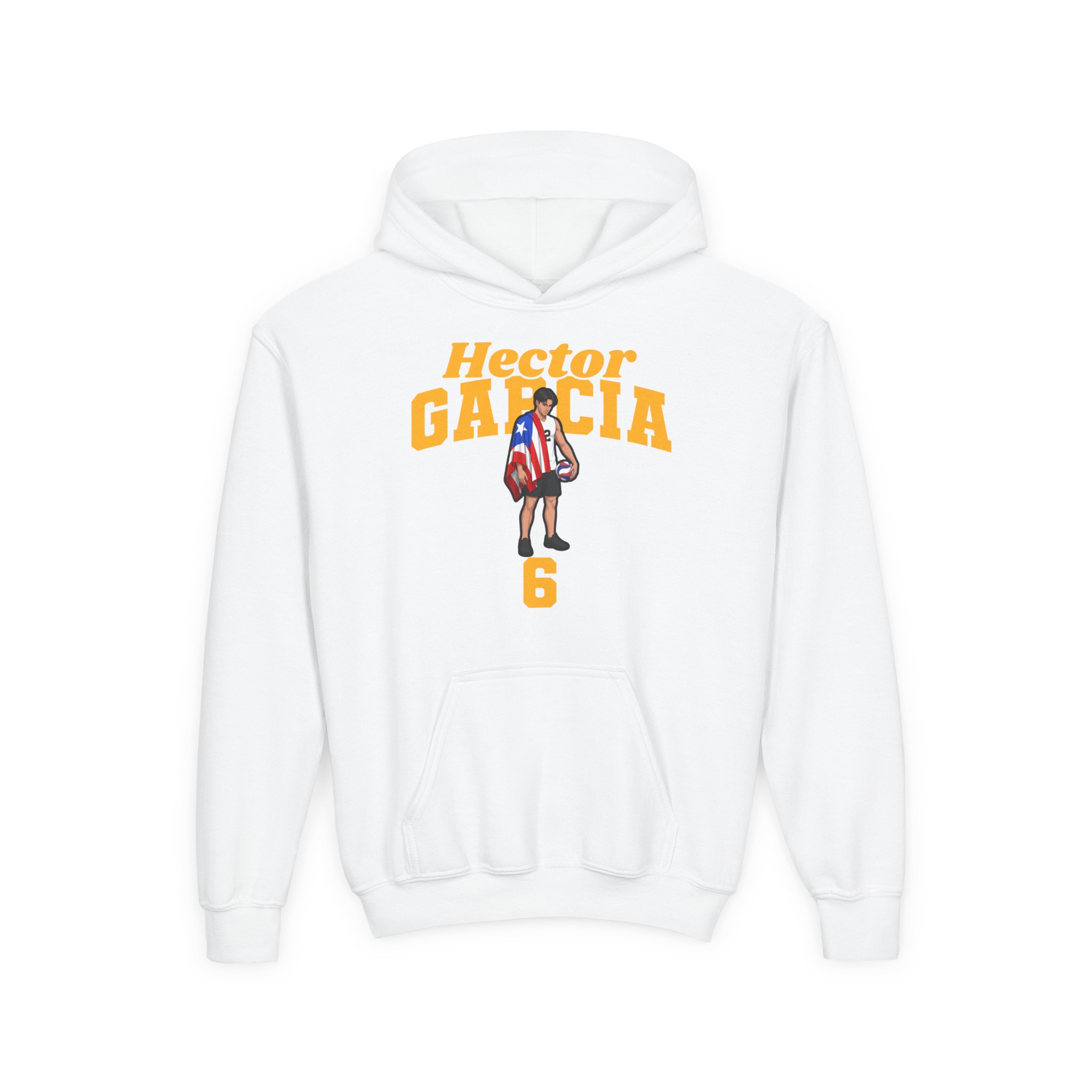 Youth Hoodie — character_signature_arch in White