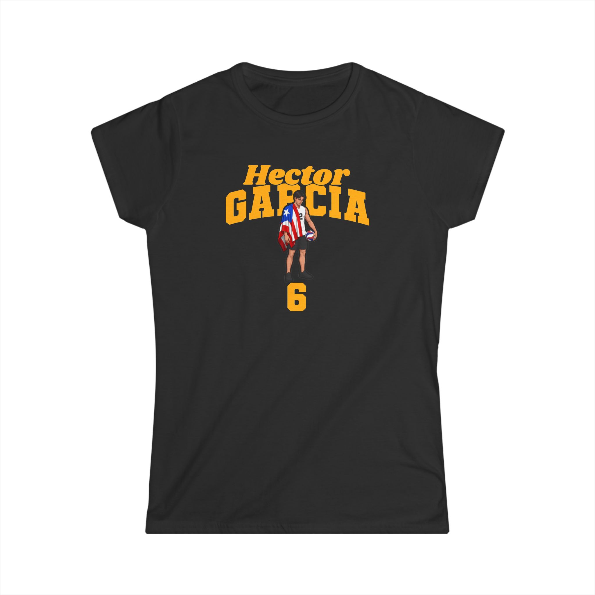 Women's Softstyle Tee — character_signature_arch in Black