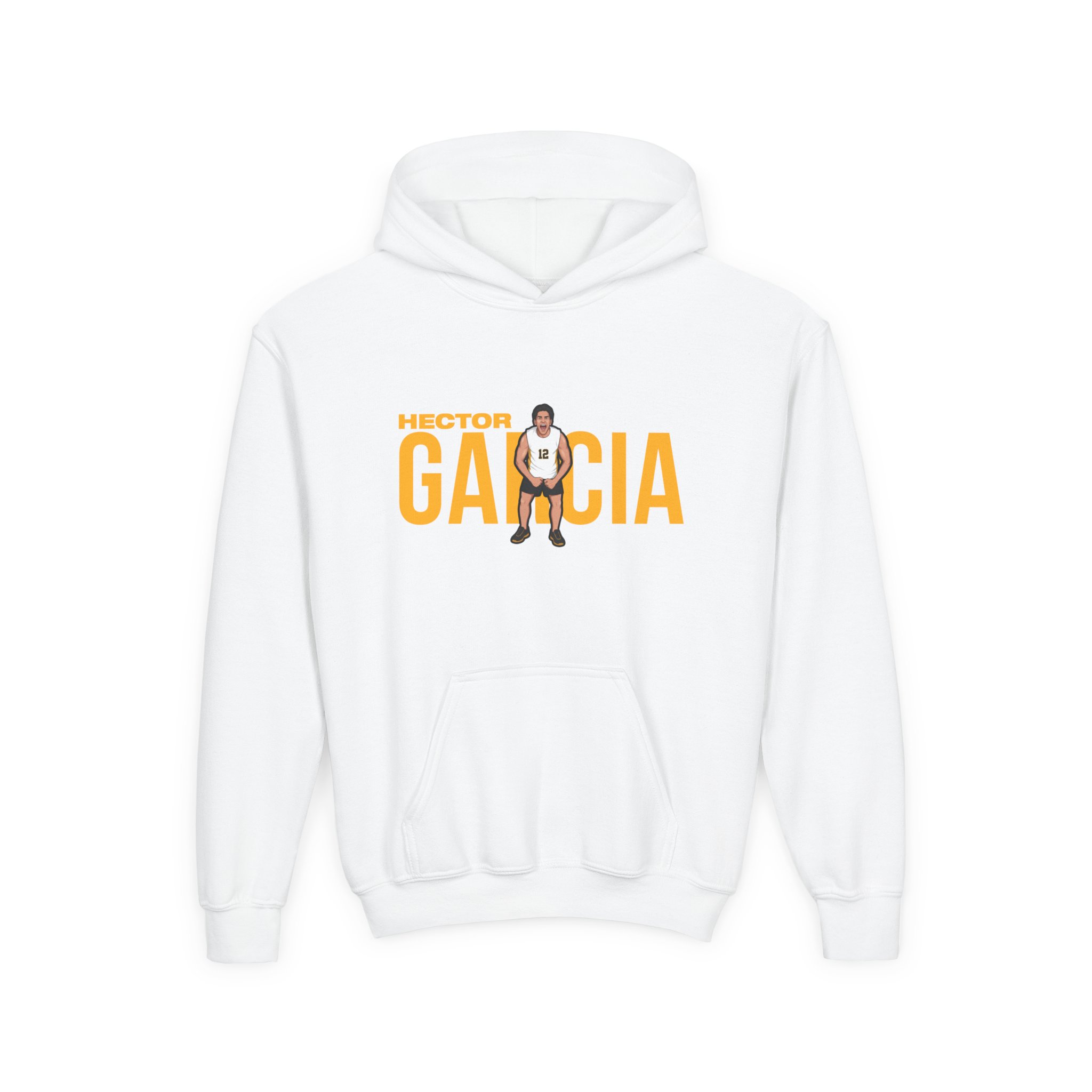 Youth Hoodie — character_player_name in White