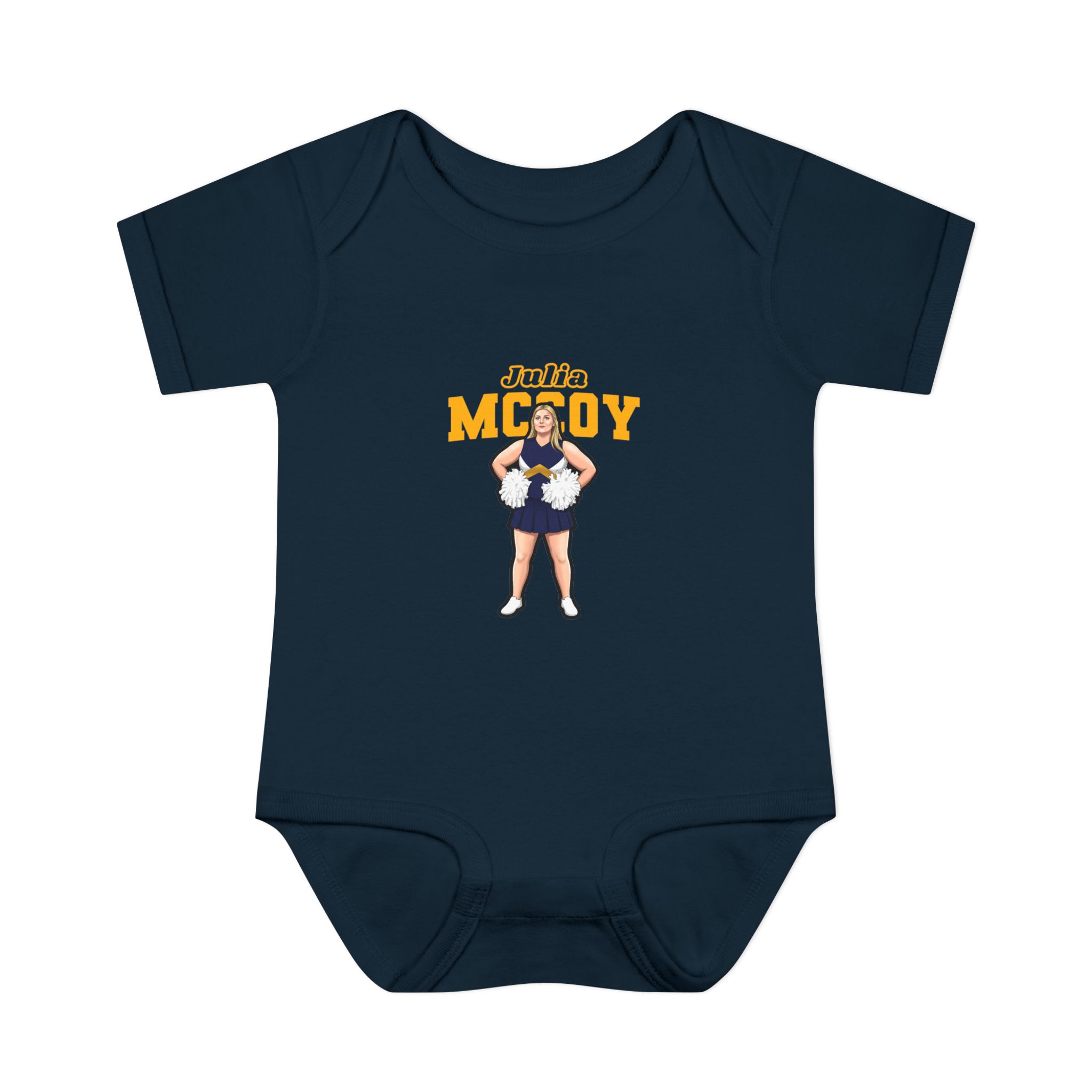 Baby Onesie — character_name_arch in Navy