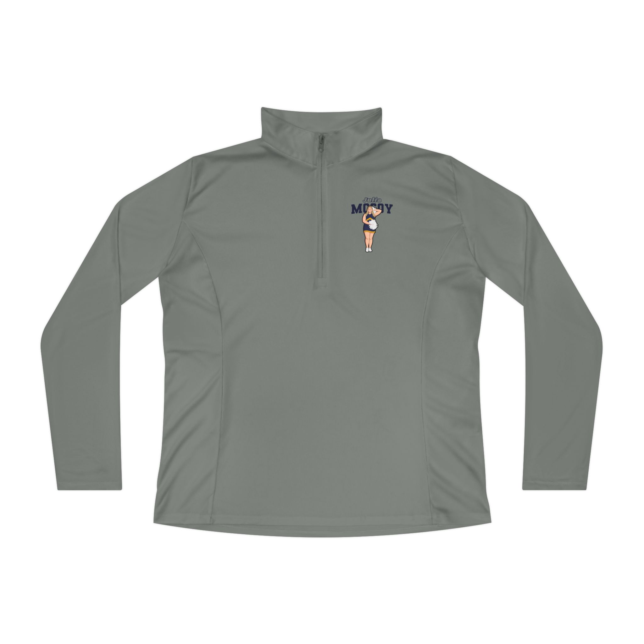 Women's Q-Zip Pullover — character_name_arch in Grey