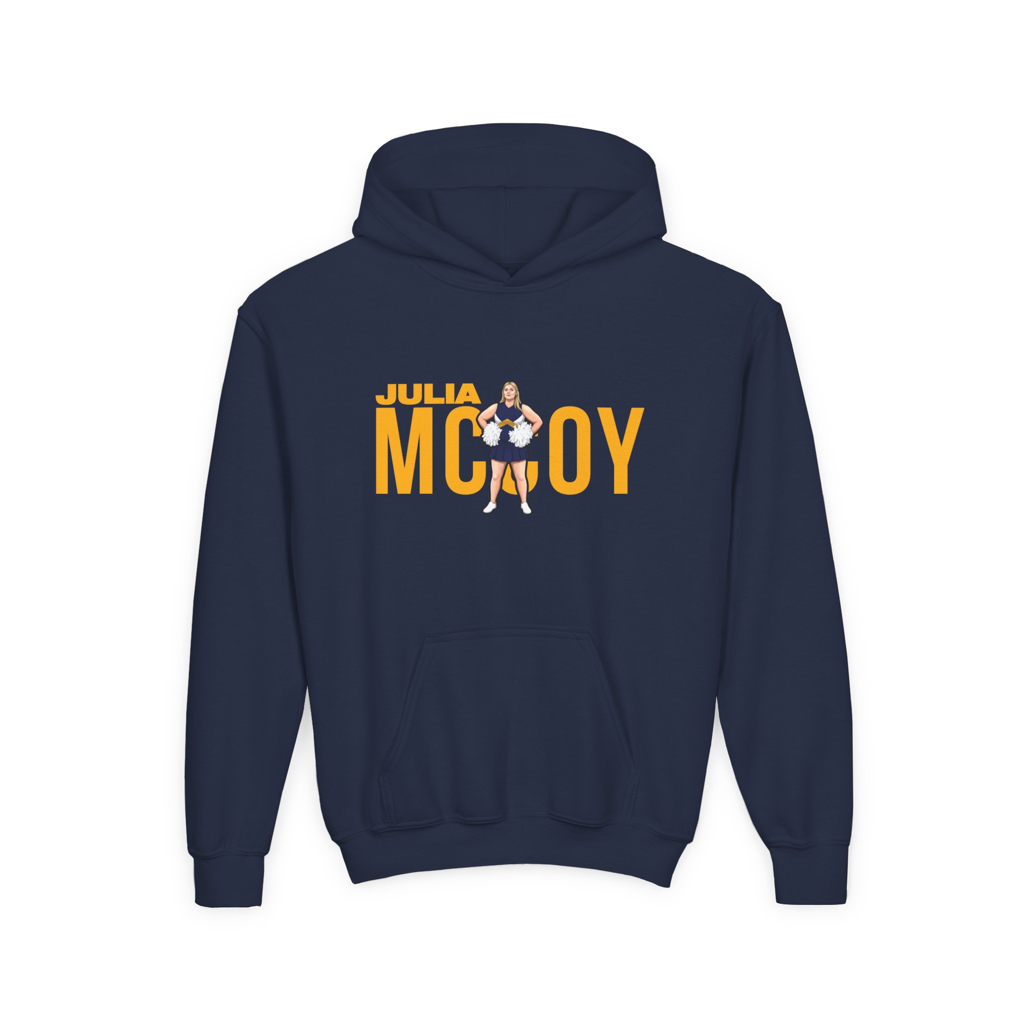 Youth Hoodie — character_player_name in Navy