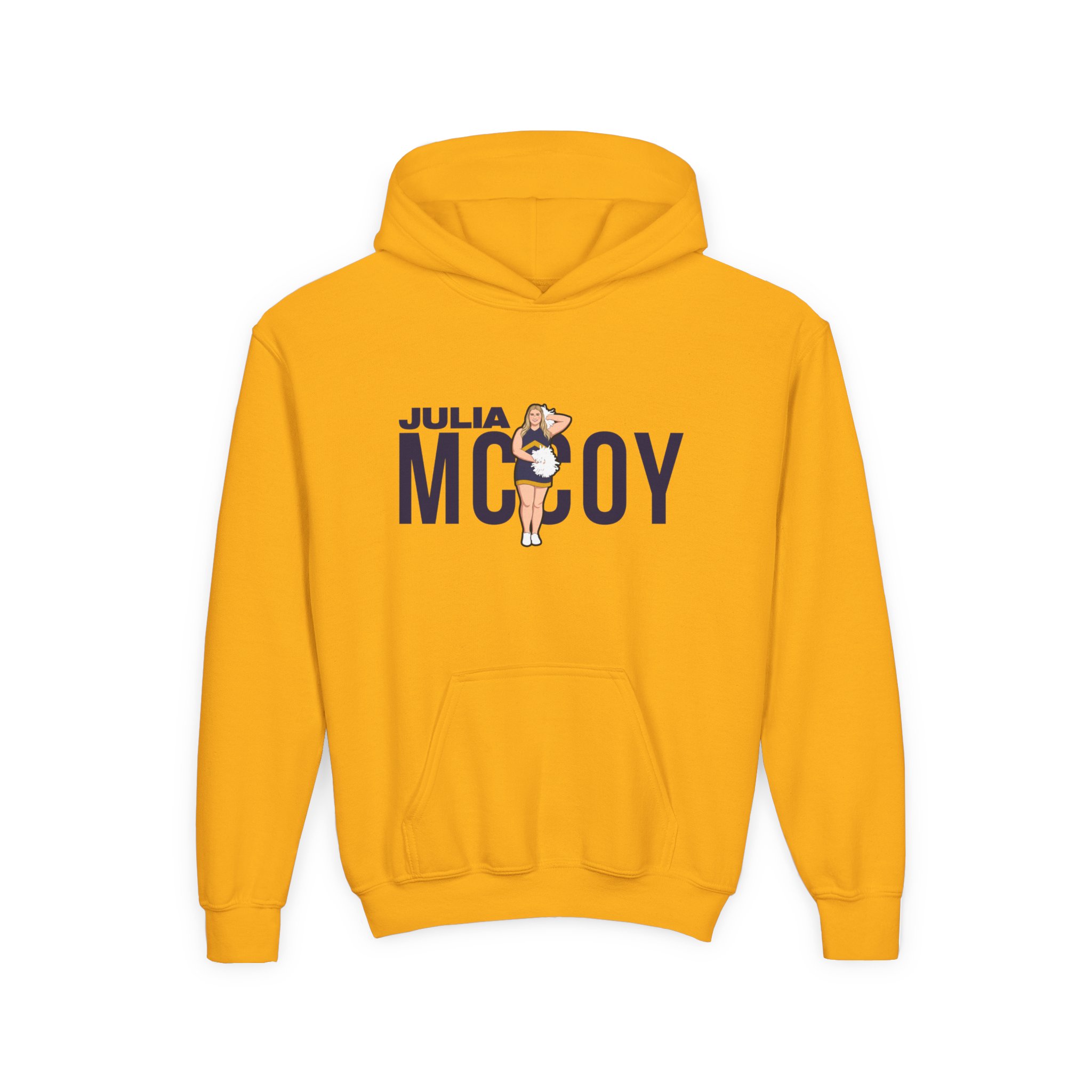 Youth Hoodie — character_player_name in Gold