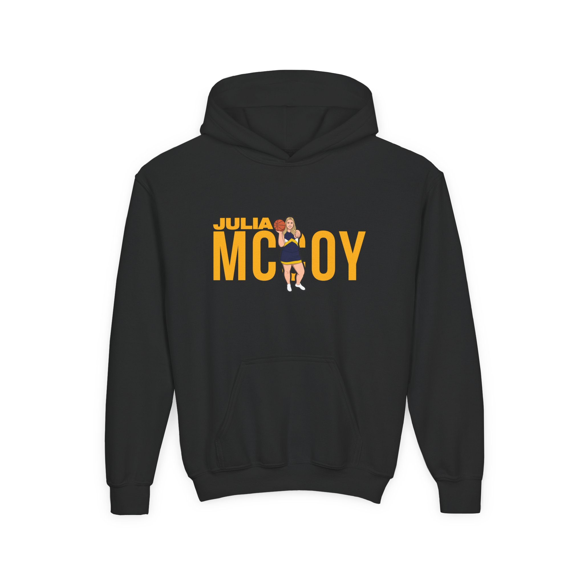 Youth Hoodie — character_player_name in Black