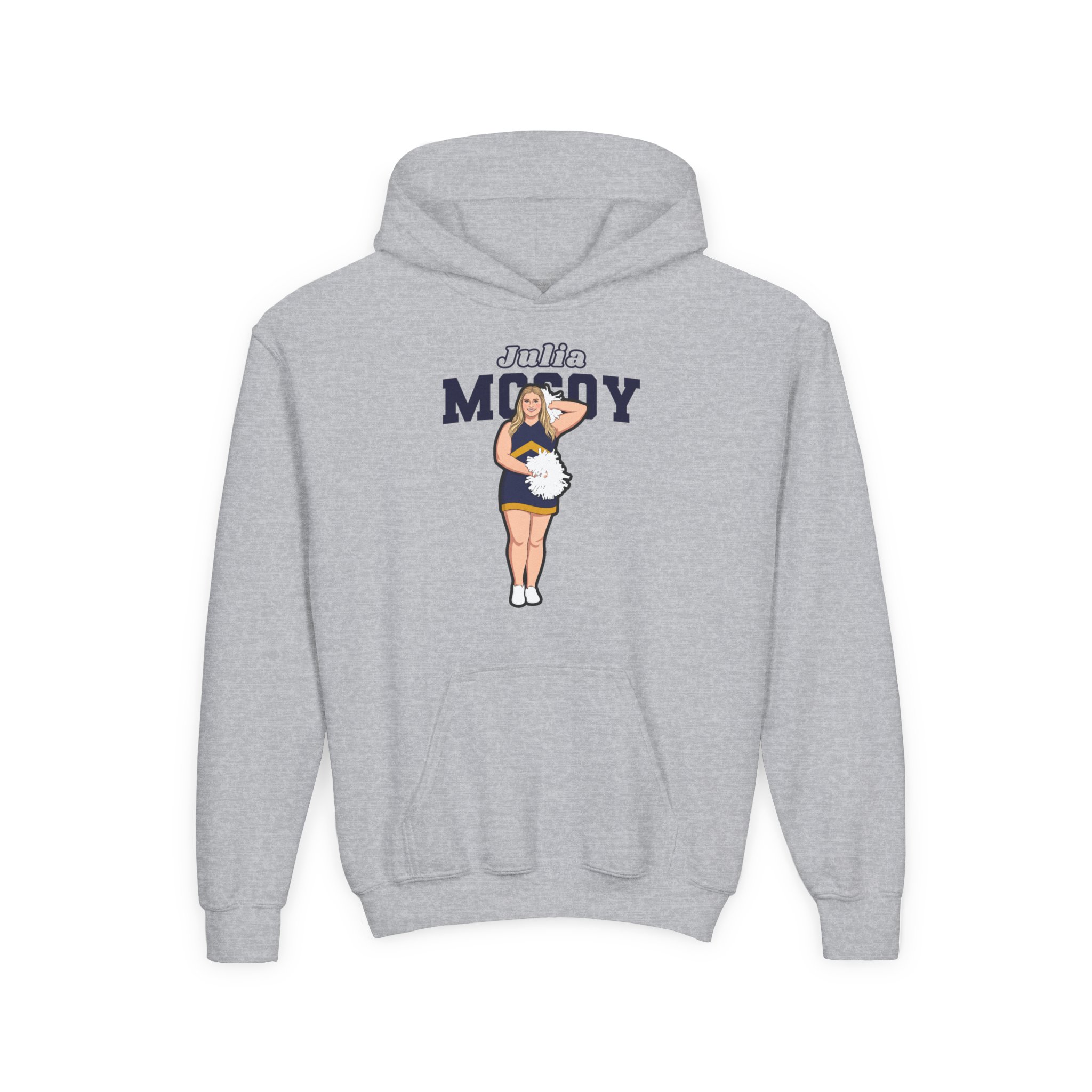 Youth Hoodie — character_name_arch in Grey