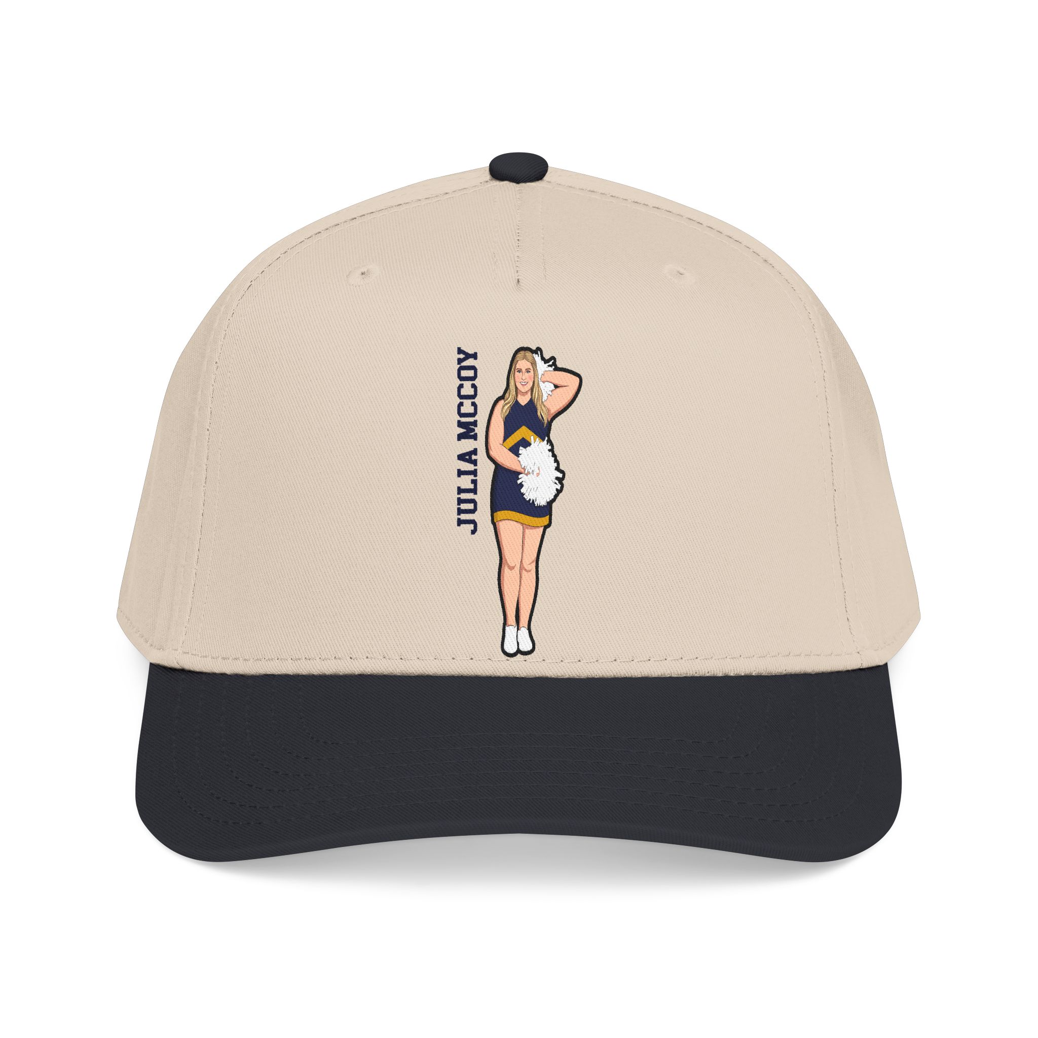 Baseball Cap — character_name_vertical in Black / Natural