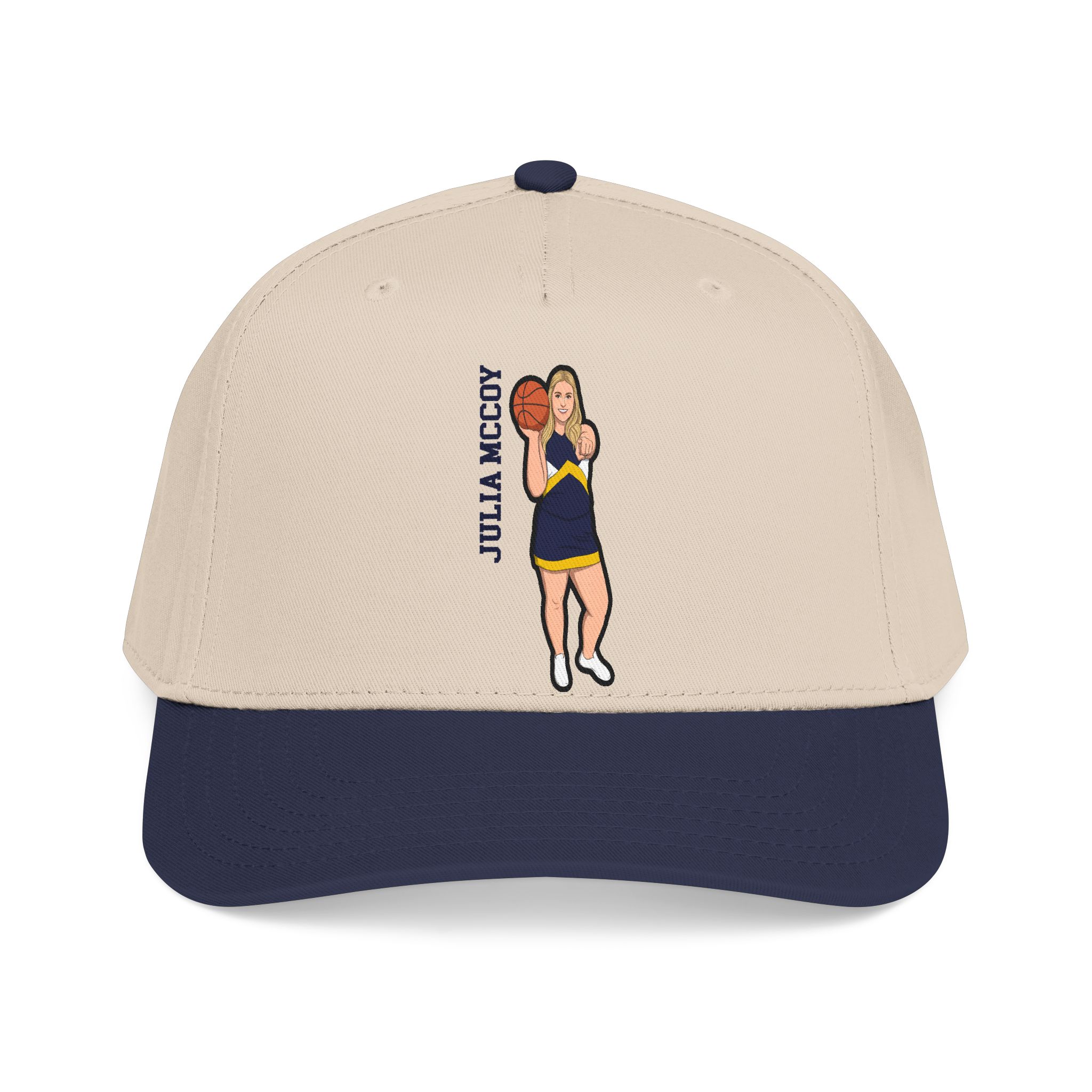 Baseball Cap — character_name_vertical in Navy / Natural
