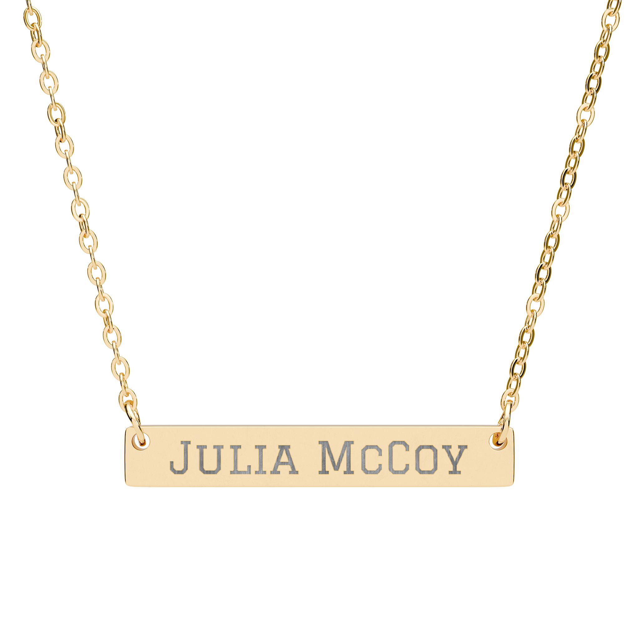 Engraved Bar Necklace — Classic in Gold