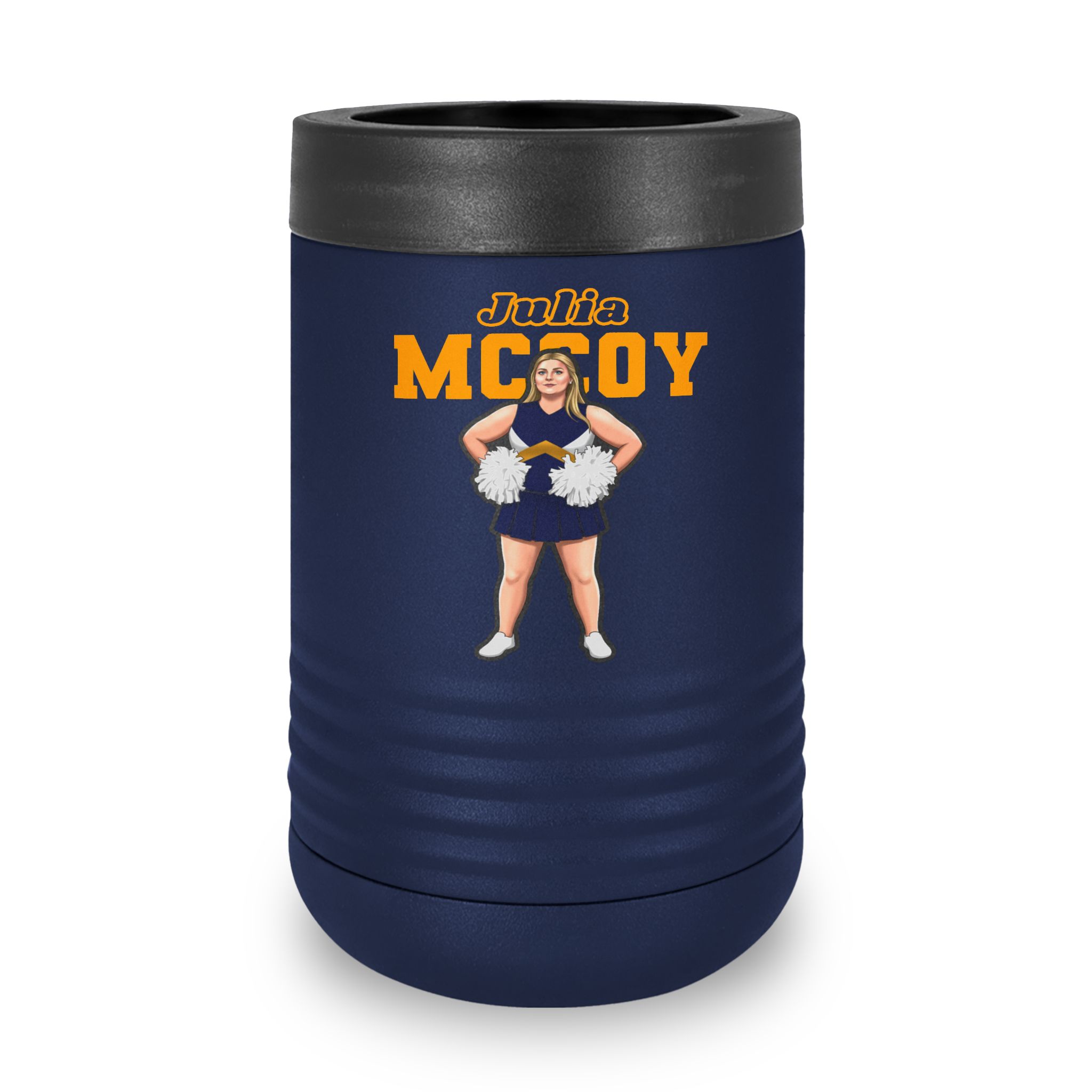 Stainless Can Cooler — character_name_arch in Navy
