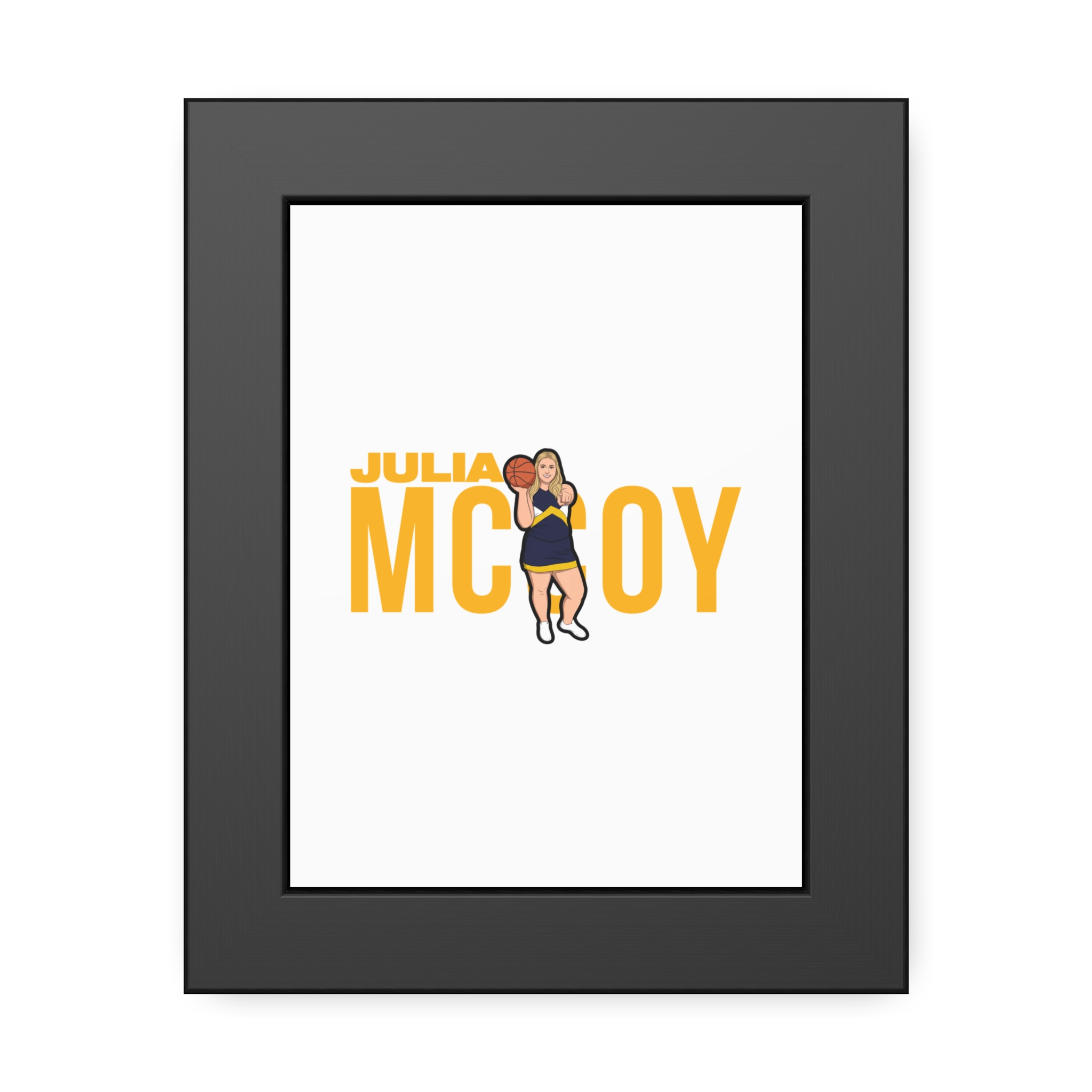 Framed Poster — character_player_name in Black