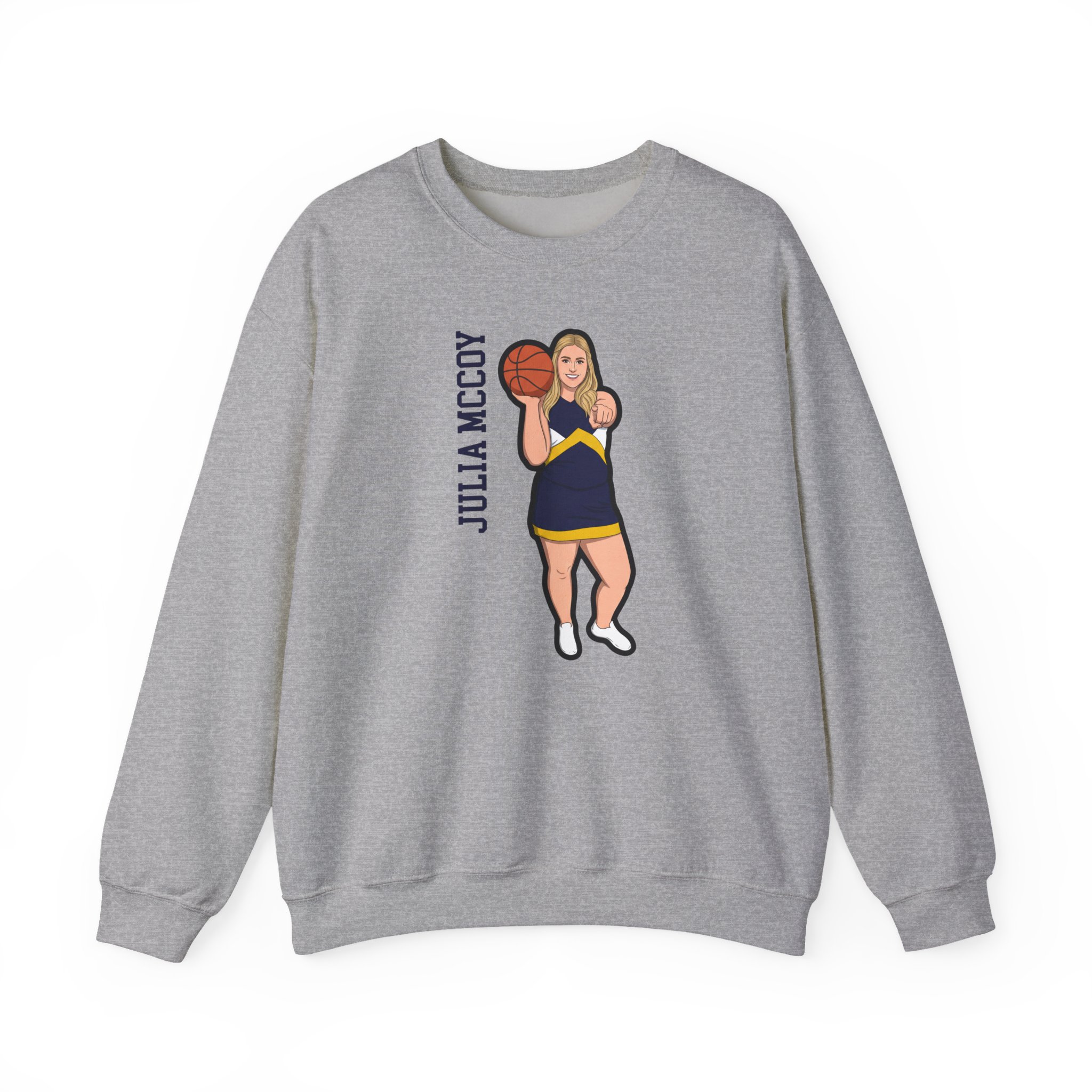 Crewneck Sweatshirt — character_name_vertical in Grey