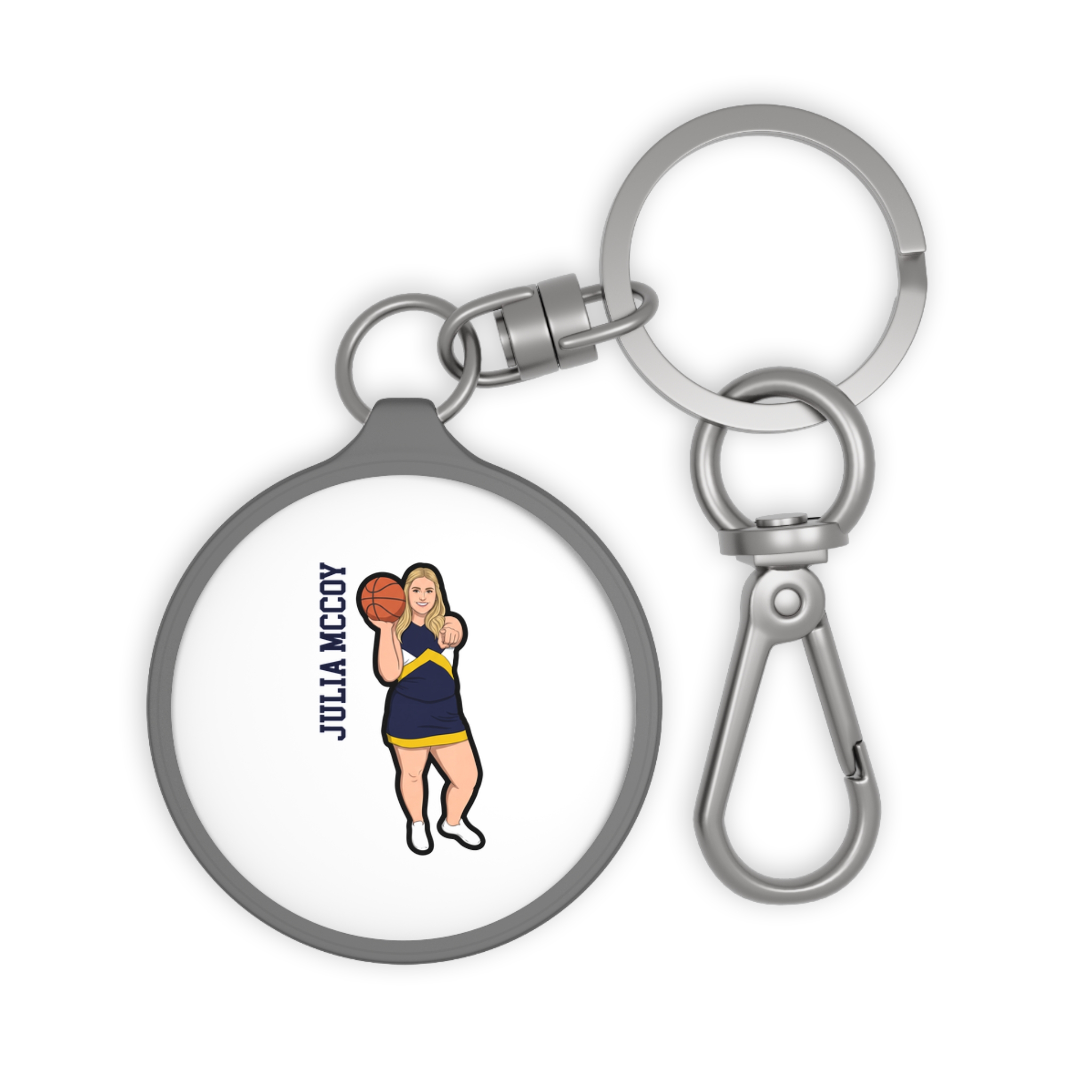 Keychain — character_name_vertical in Grey