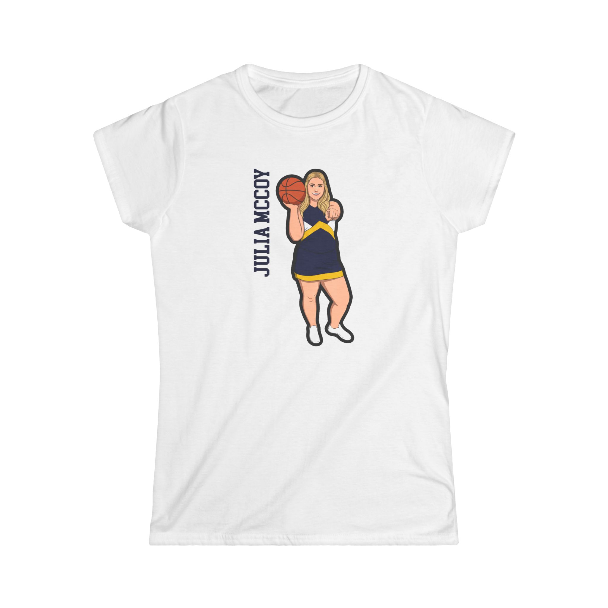 Women's Softstyle Tee — character_name_vertical in White