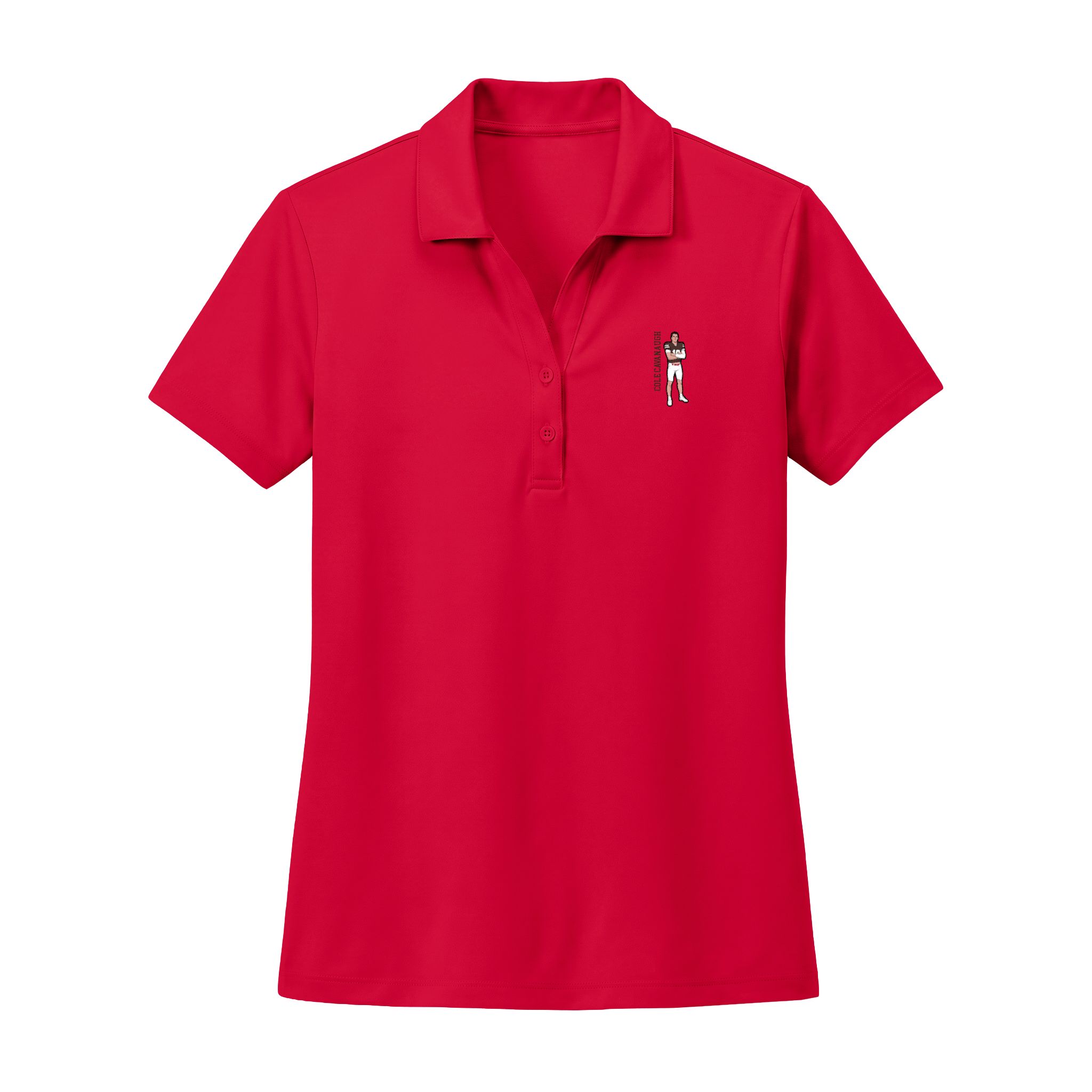 Women's Polo — character_name_vertical in Red