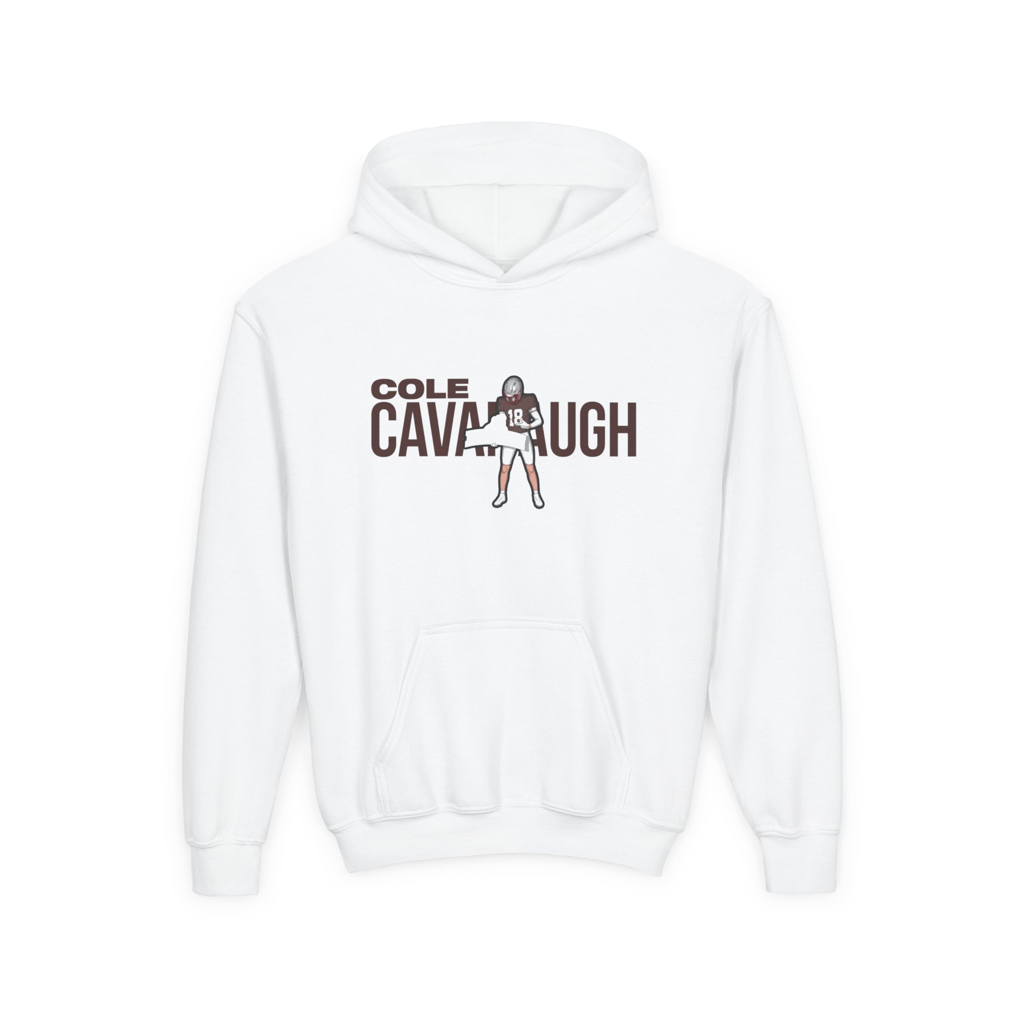 Youth Hoodie — character_player_name in White