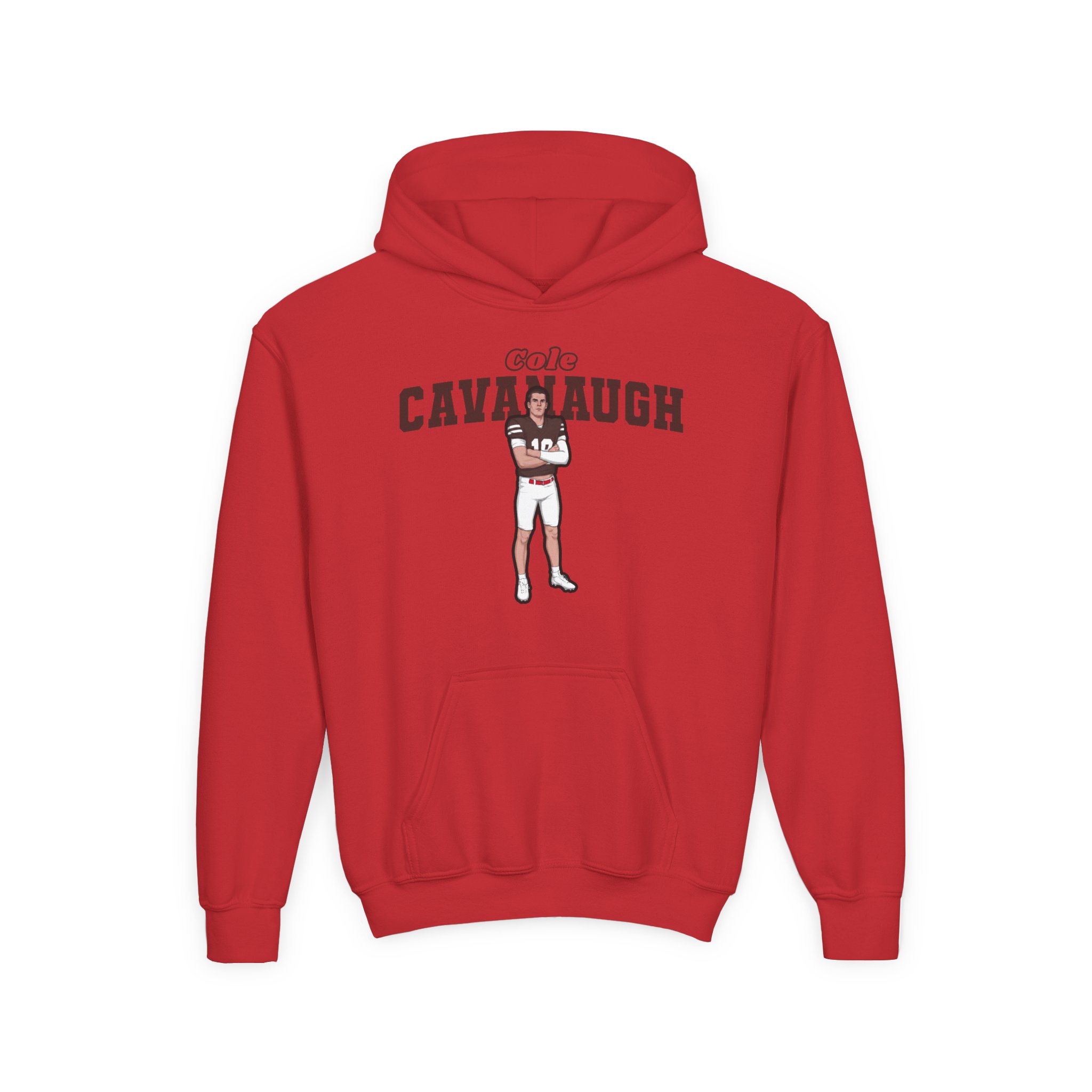 Youth Hoodie — character_name_arch in Red