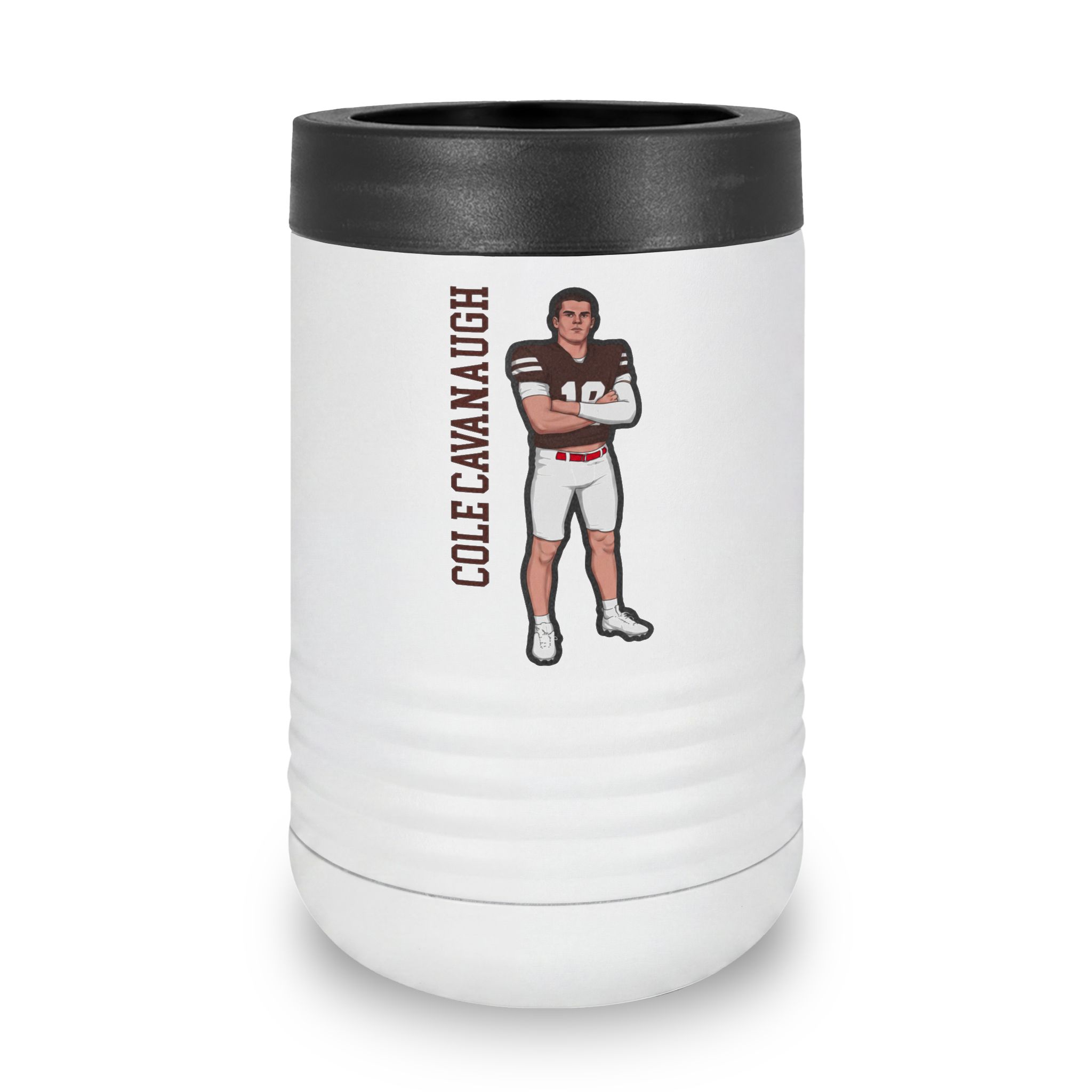 Stainless Can Cooler — character_name_vertical in White