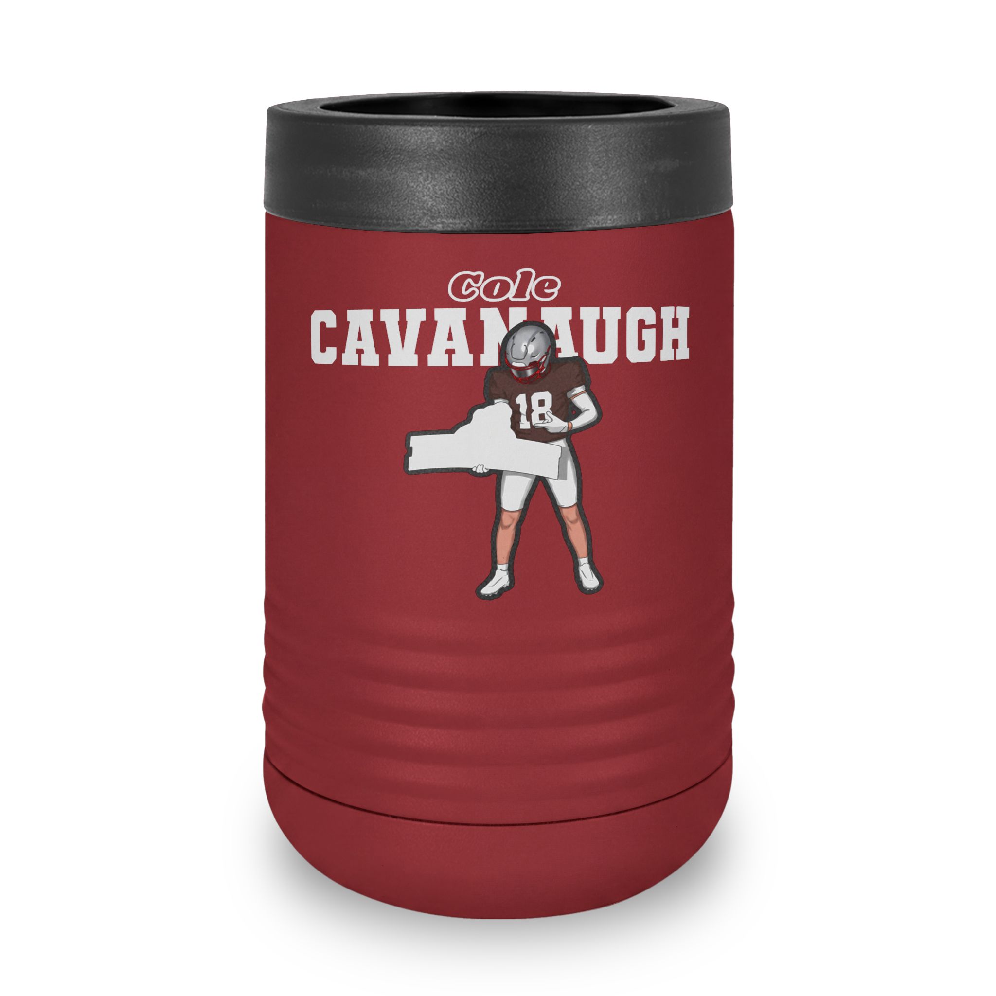 Stainless Can Cooler — character_name_arch in Maroon