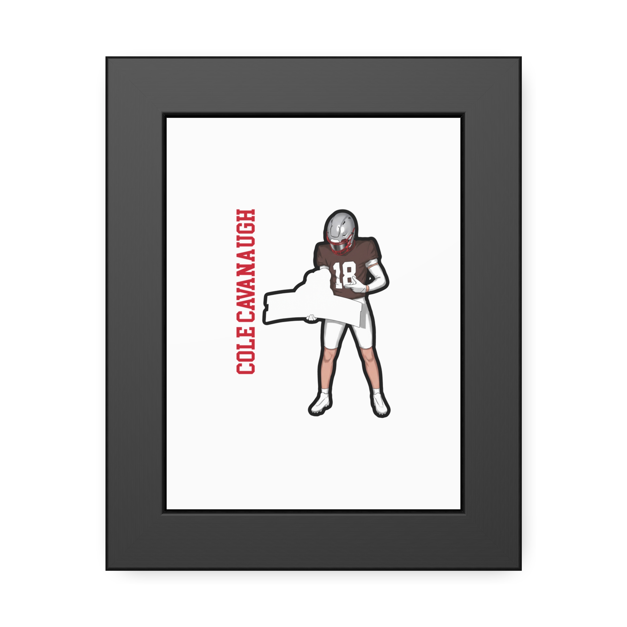 Framed Poster — character_name_vertical in Black