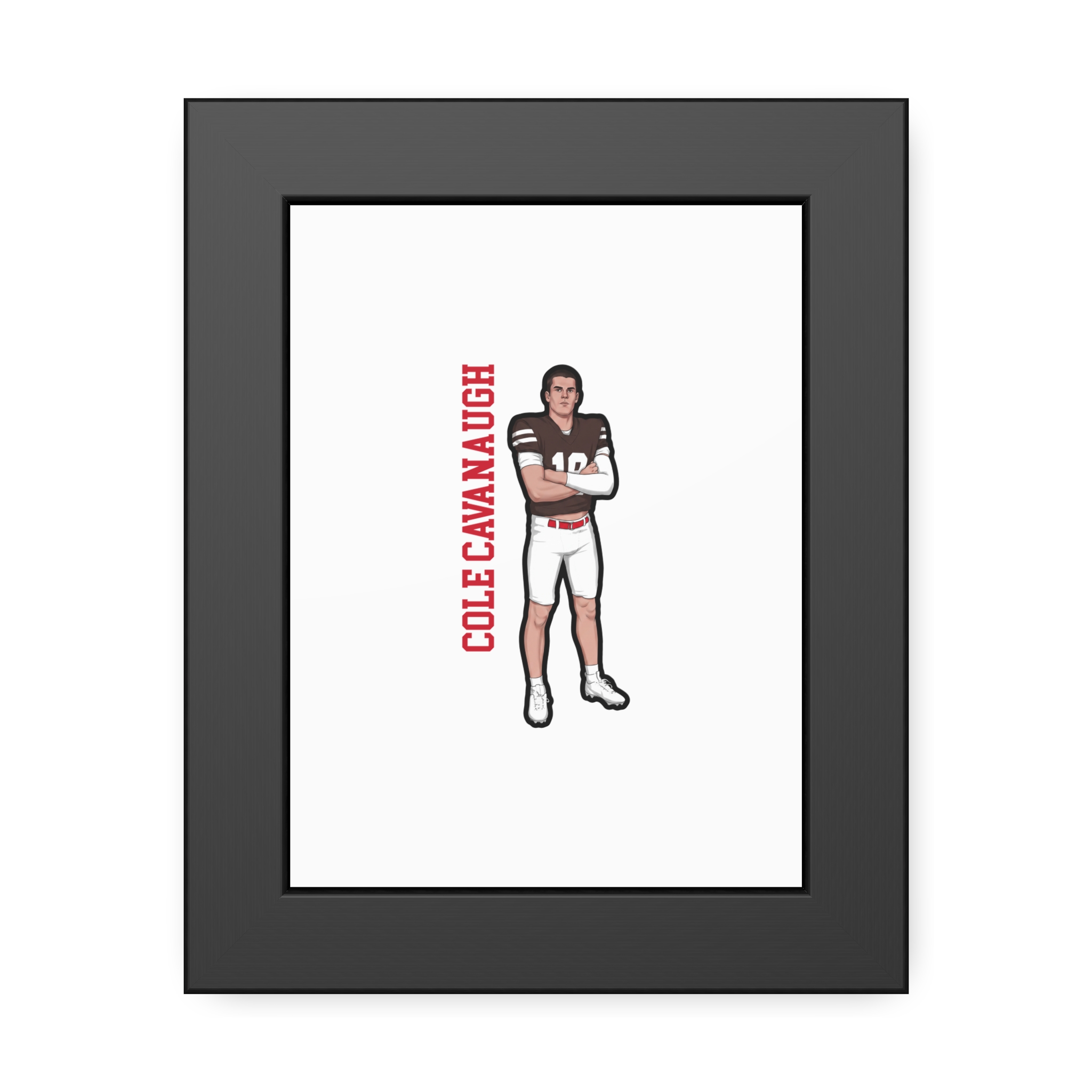 Framed Poster — character_name_vertical in Black
