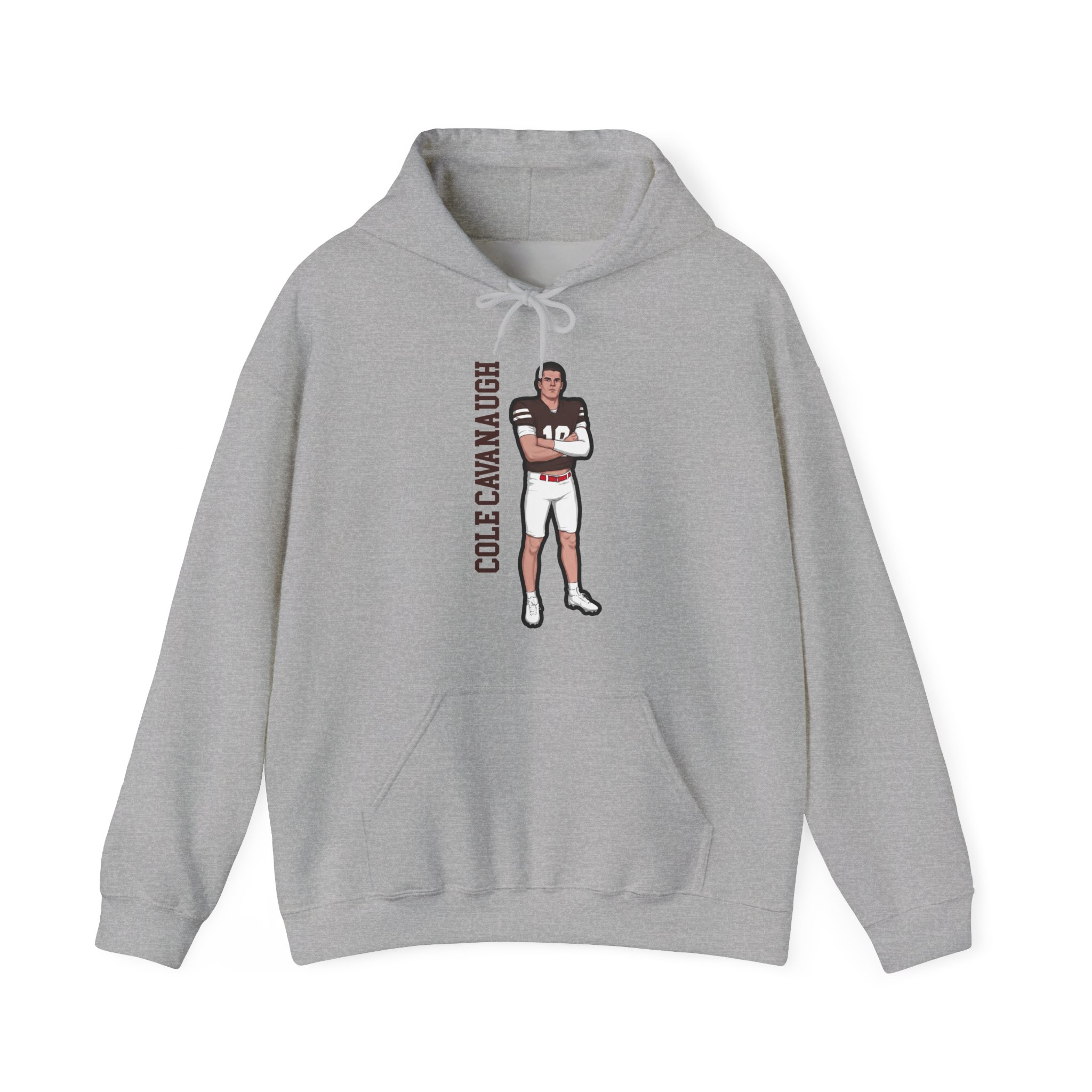 Hoodie — character_name_vertical in Grey