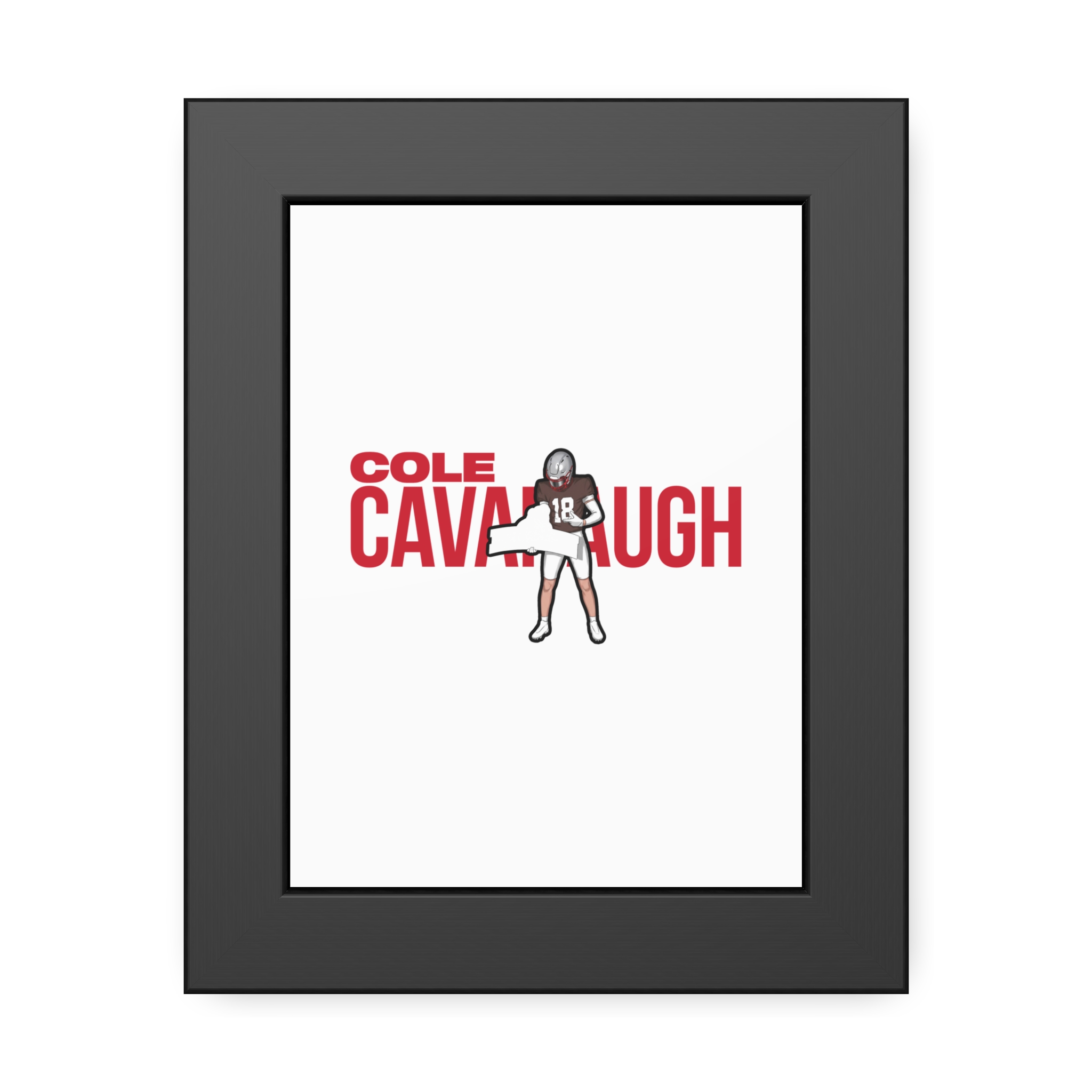 Framed Poster — character_player_name in Black