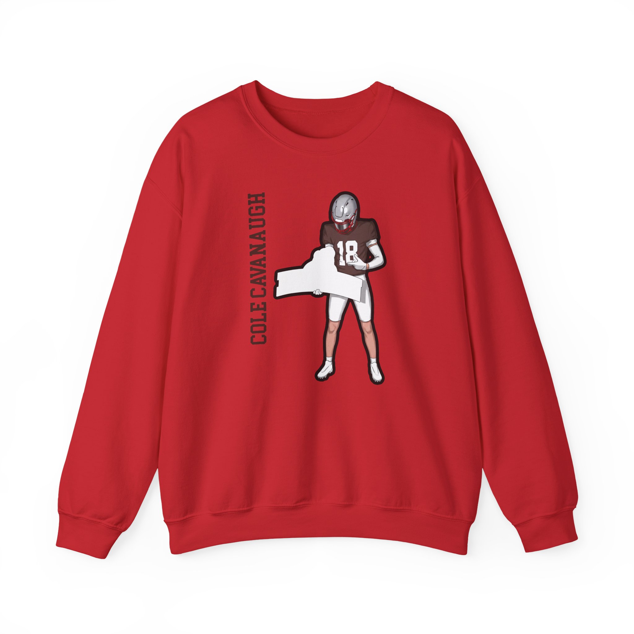 Crewneck Sweatshirt — character_name_vertical in Red