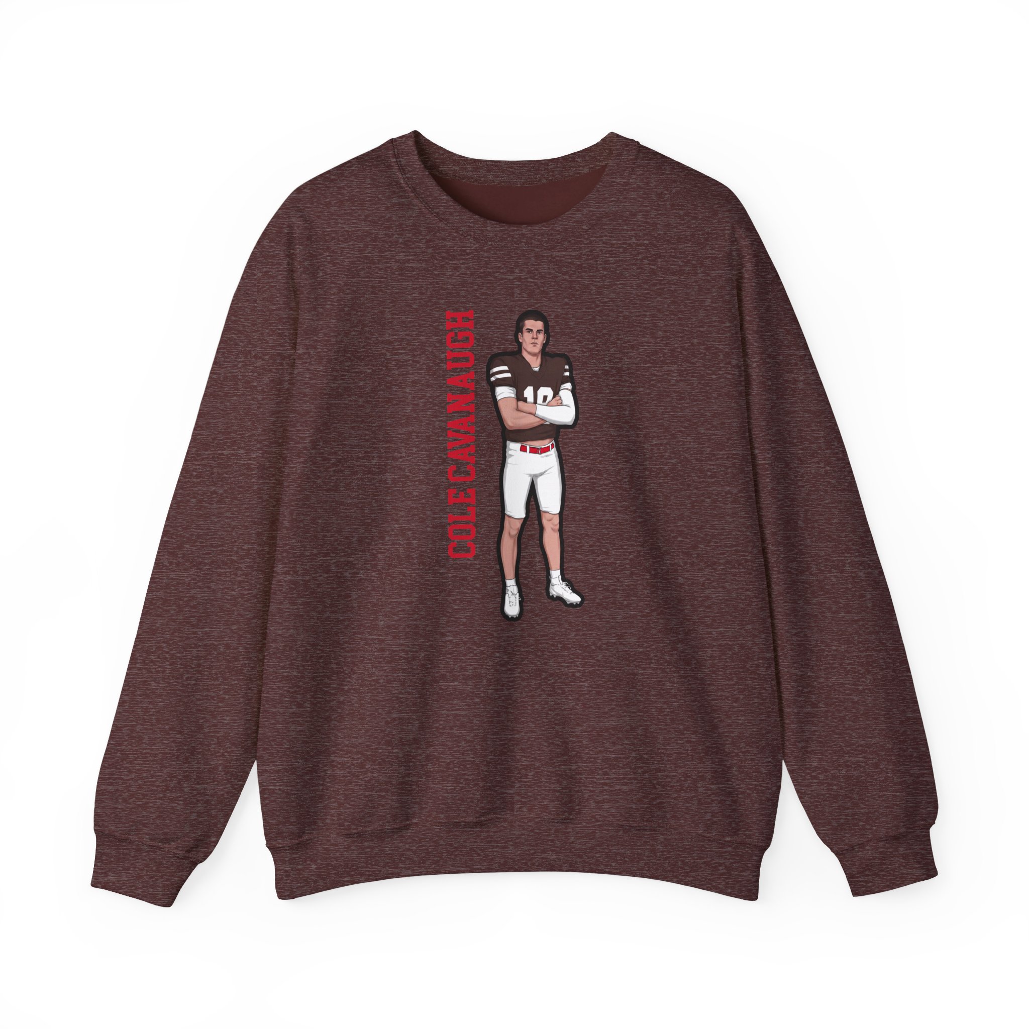Crewneck Sweatshirt — character_name_vertical in Maroon