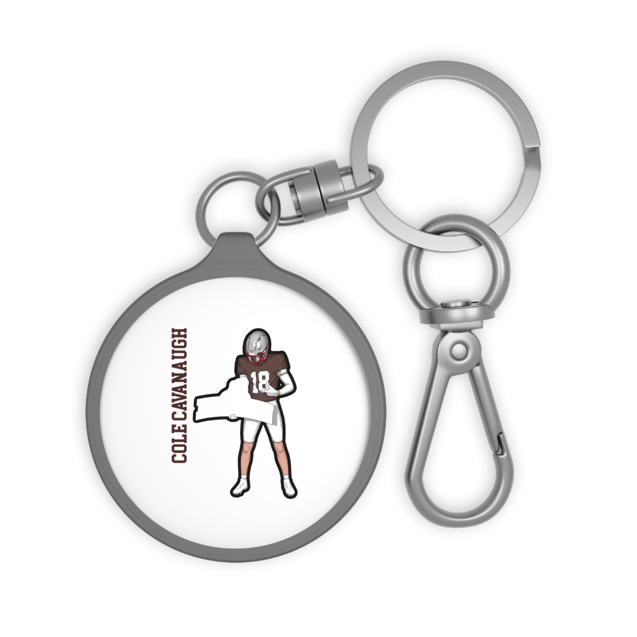 Keychain — character_name_vertical in Grey