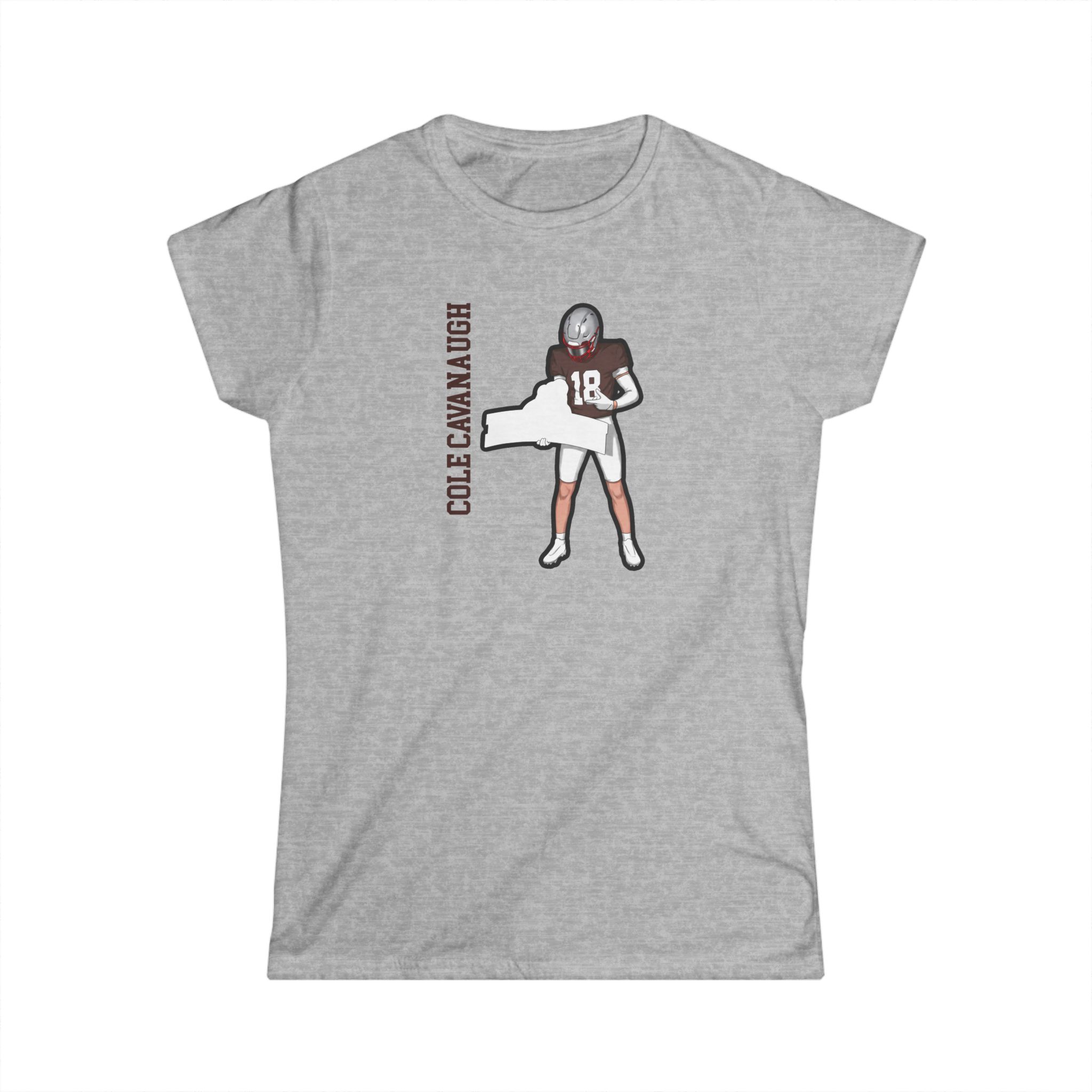 Women's Softstyle Tee — character_name_vertical in Grey