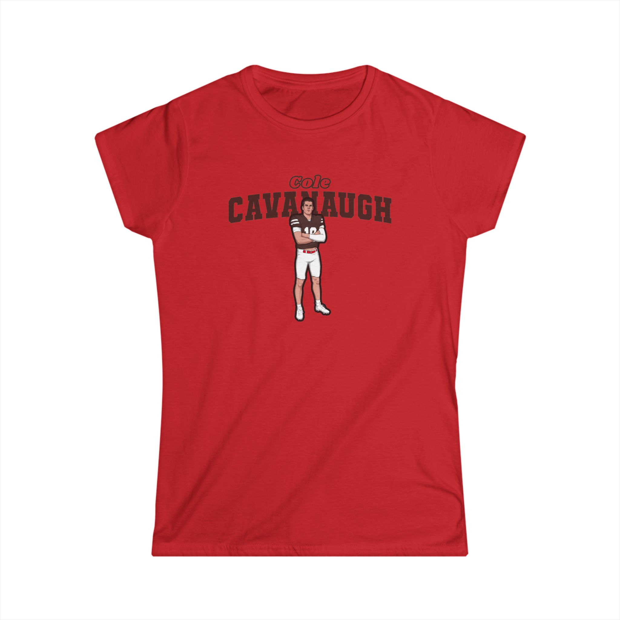 Women's Softstyle Tee — character_name_arch in Red