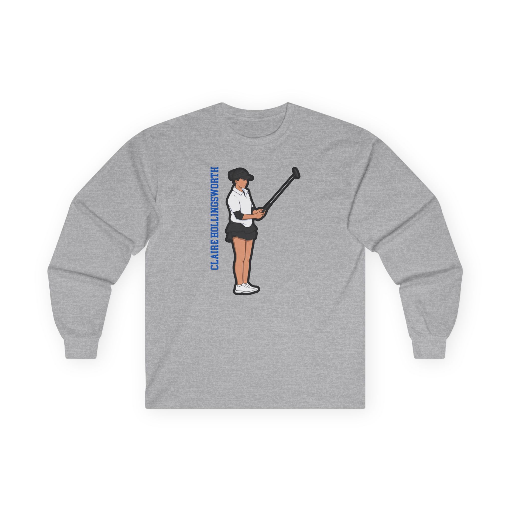 Long Sleeve Tee — character_name_vertical in Grey