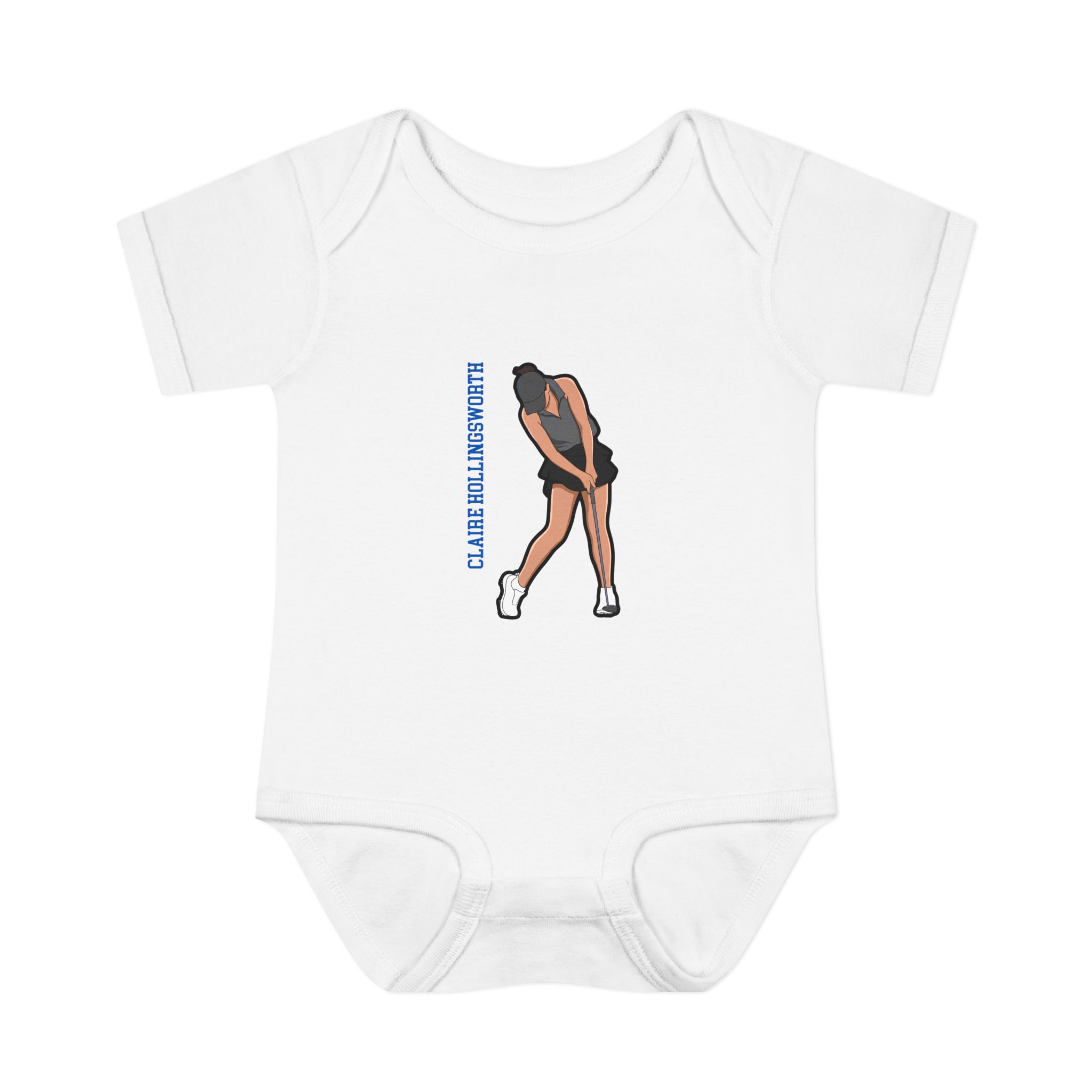 Baby Onesie — character_name_vertical in White
