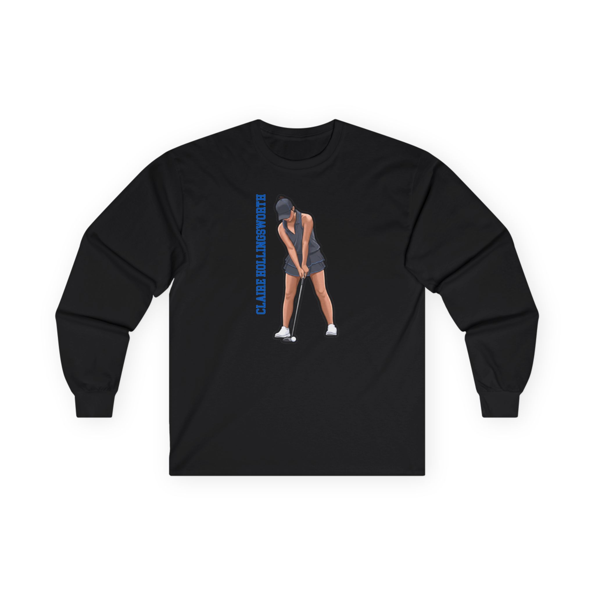 Long Sleeve Tee — character_name_vertical in Black