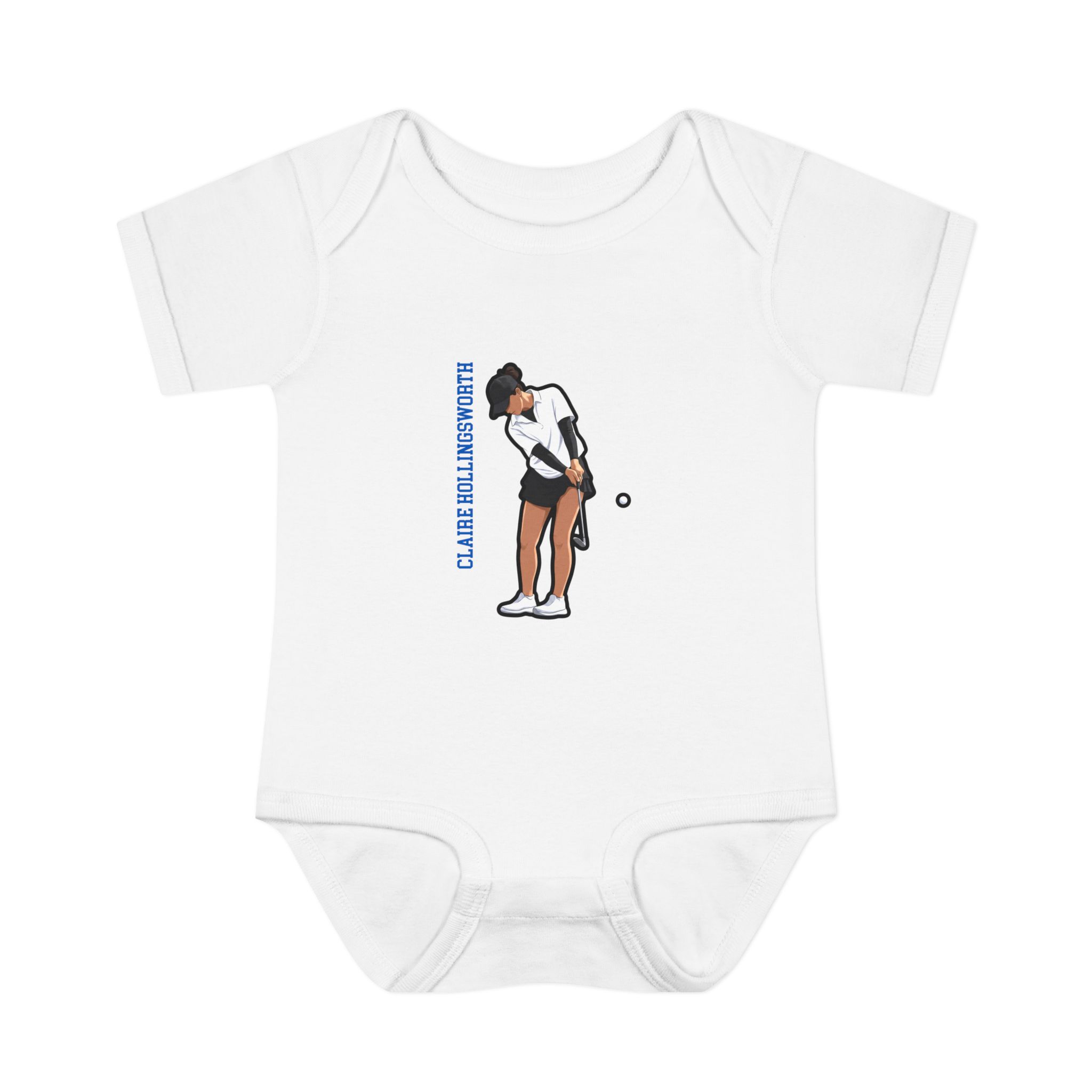 Baby Onesie — character_name_vertical in White