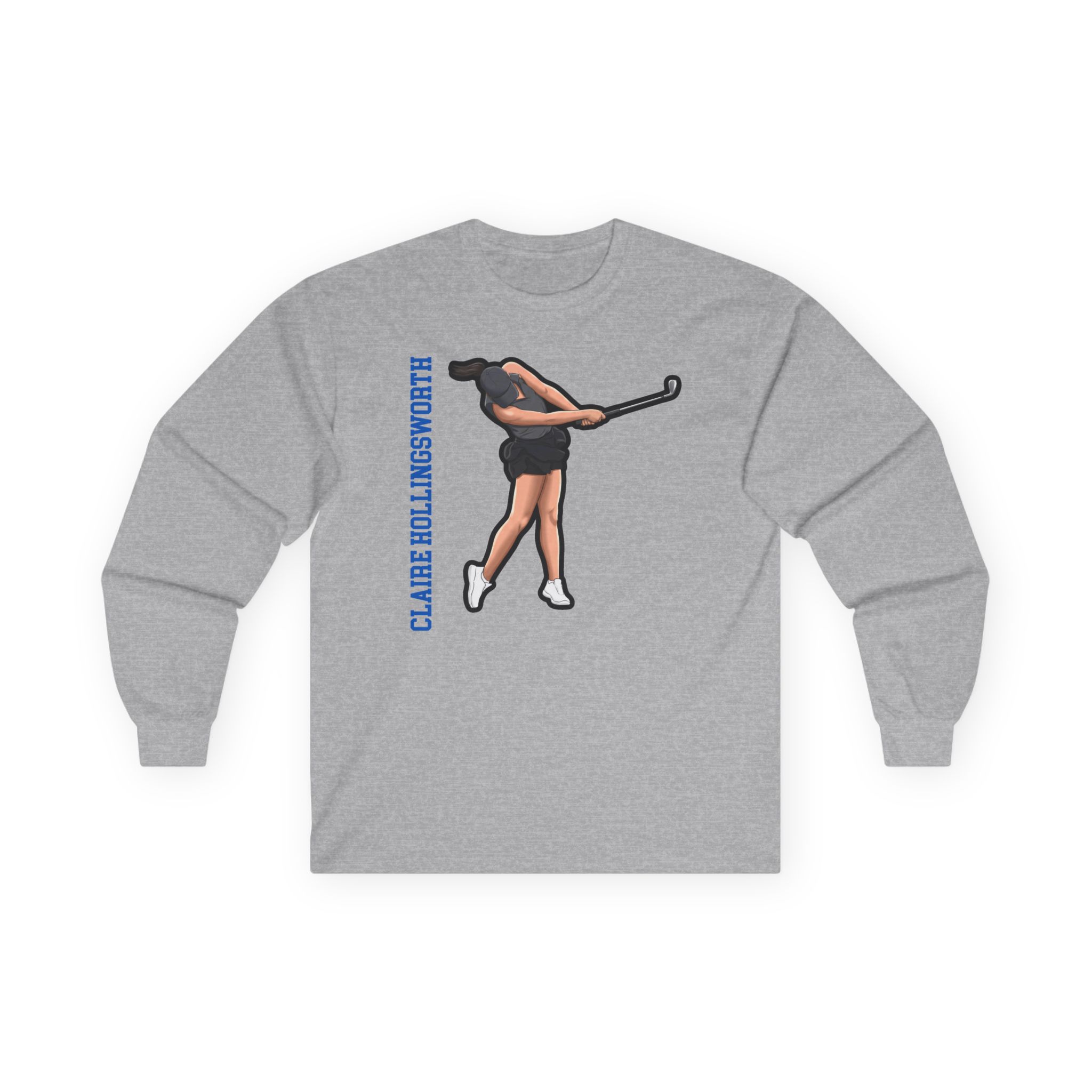 Long Sleeve Tee — character_name_vertical in Grey