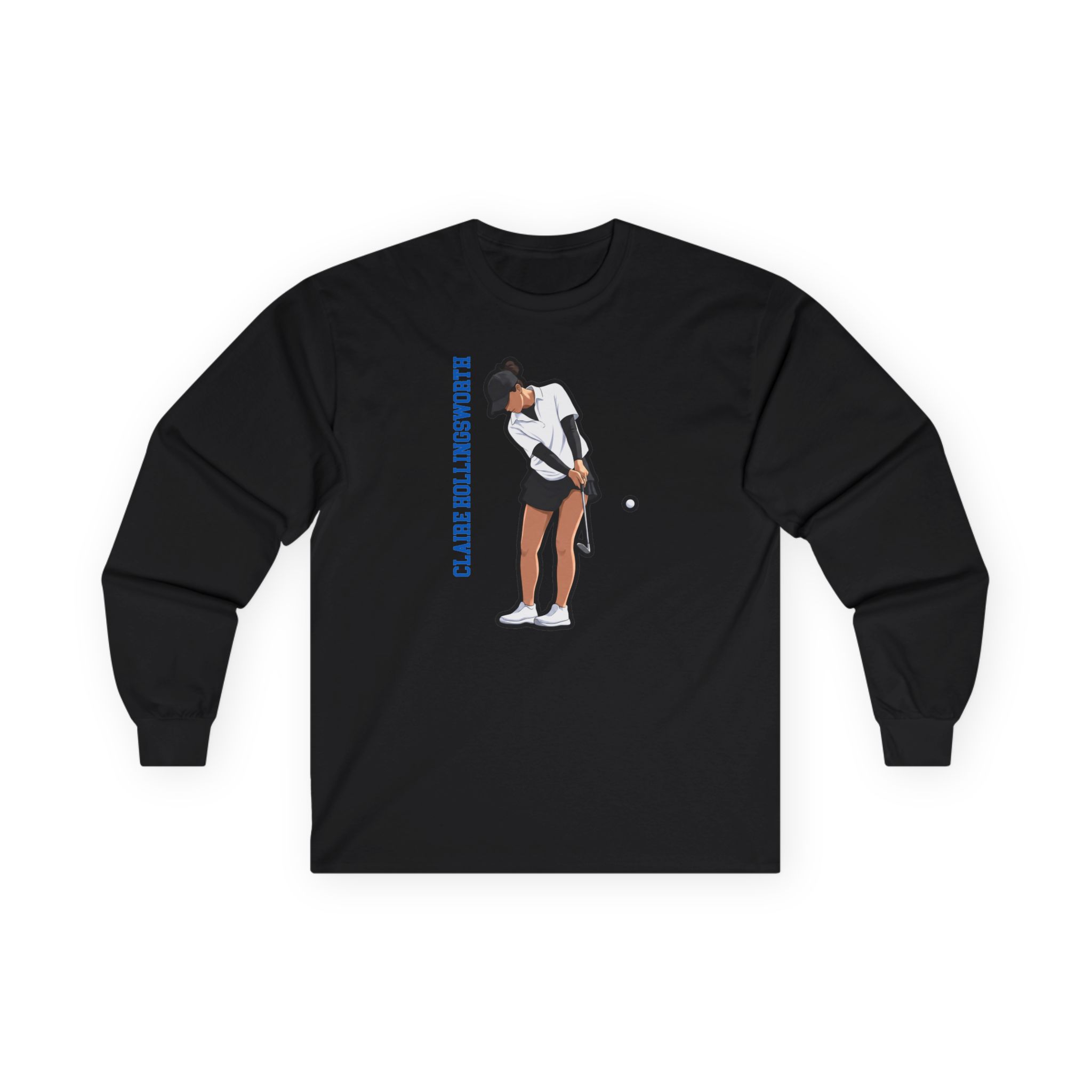 Long Sleeve Tee — character_name_vertical in Black