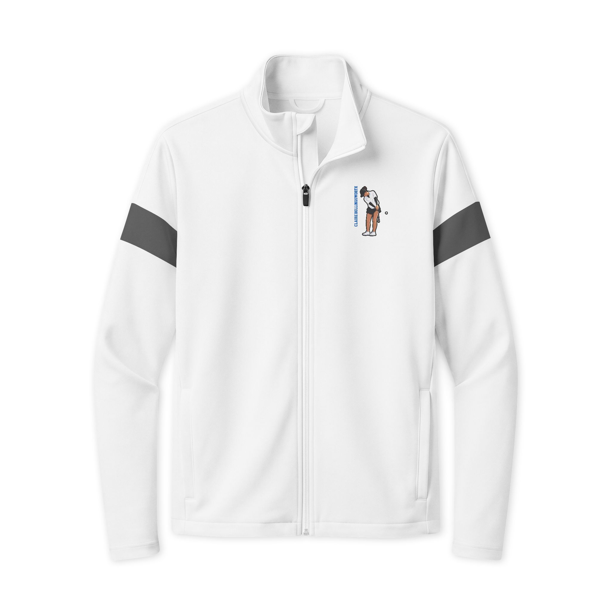 Travel Full-Zip Jacket — character_name_vertical in White/ Iron Grey