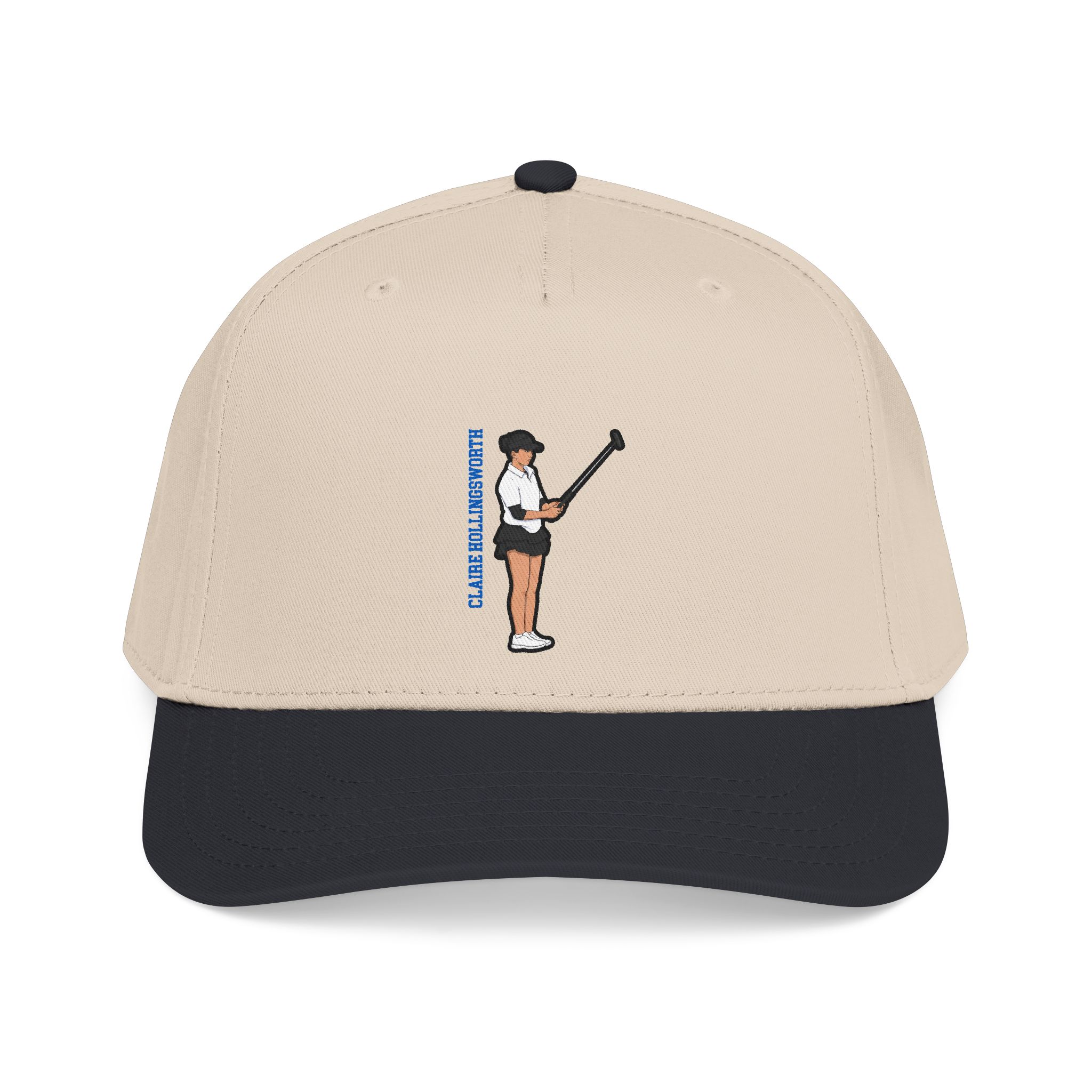 Baseball Cap — character_name_vertical in Black / Natural