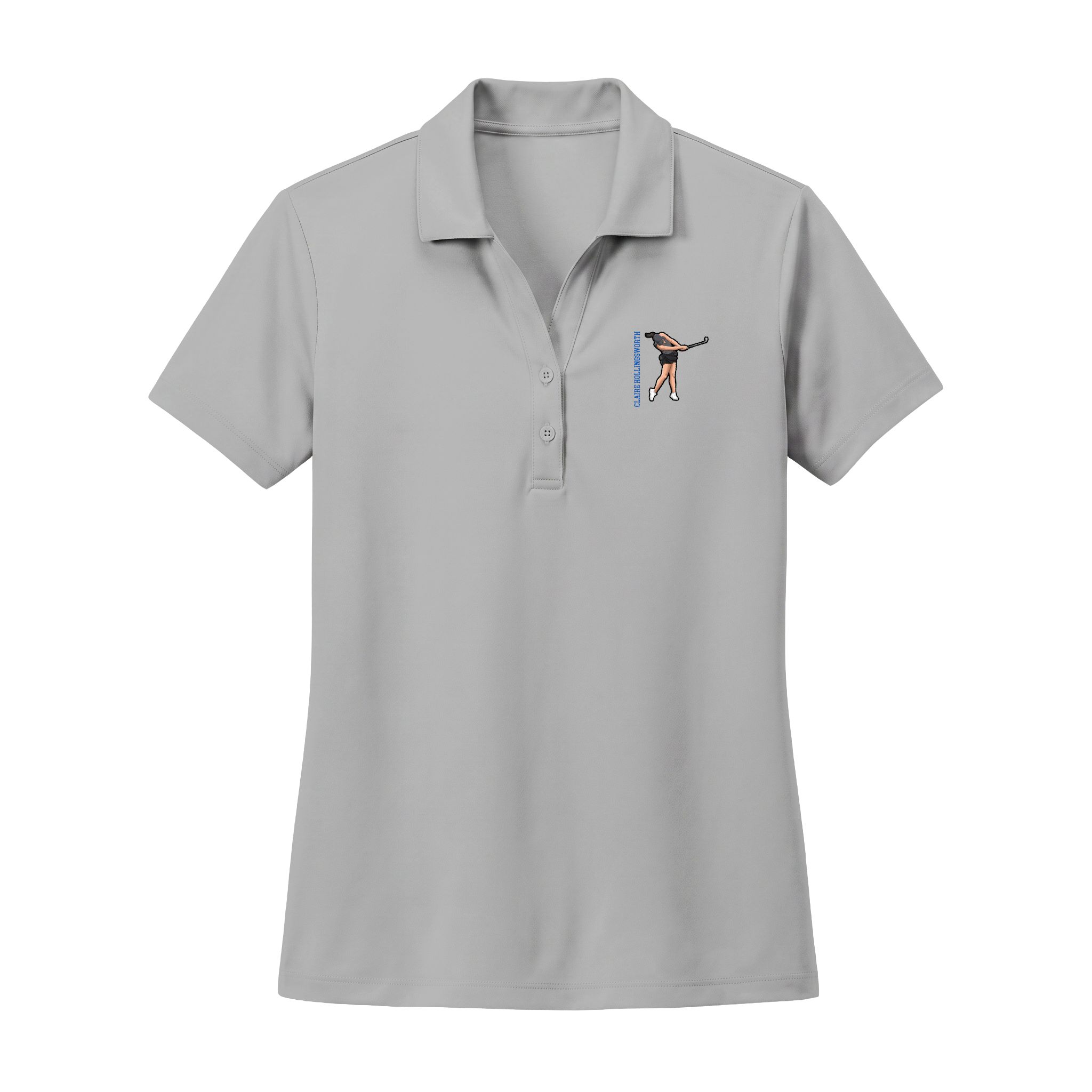 Women's Polo — character_name_vertical in Silver