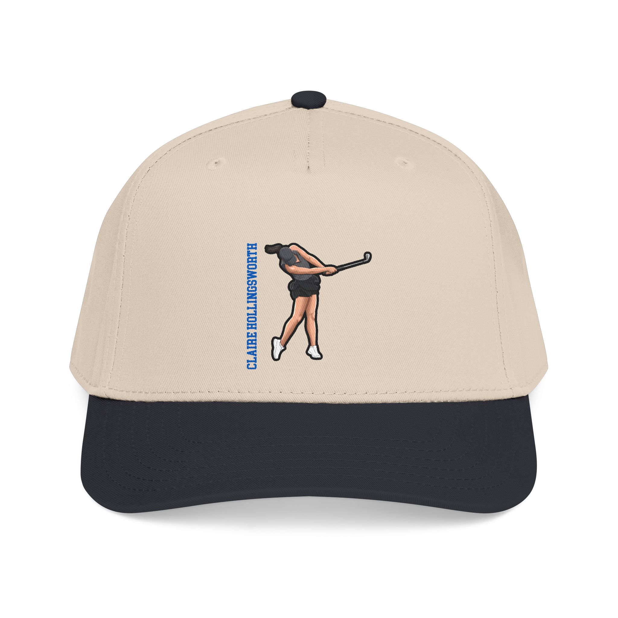 Baseball Cap — character_name_vertical in Black / Natural