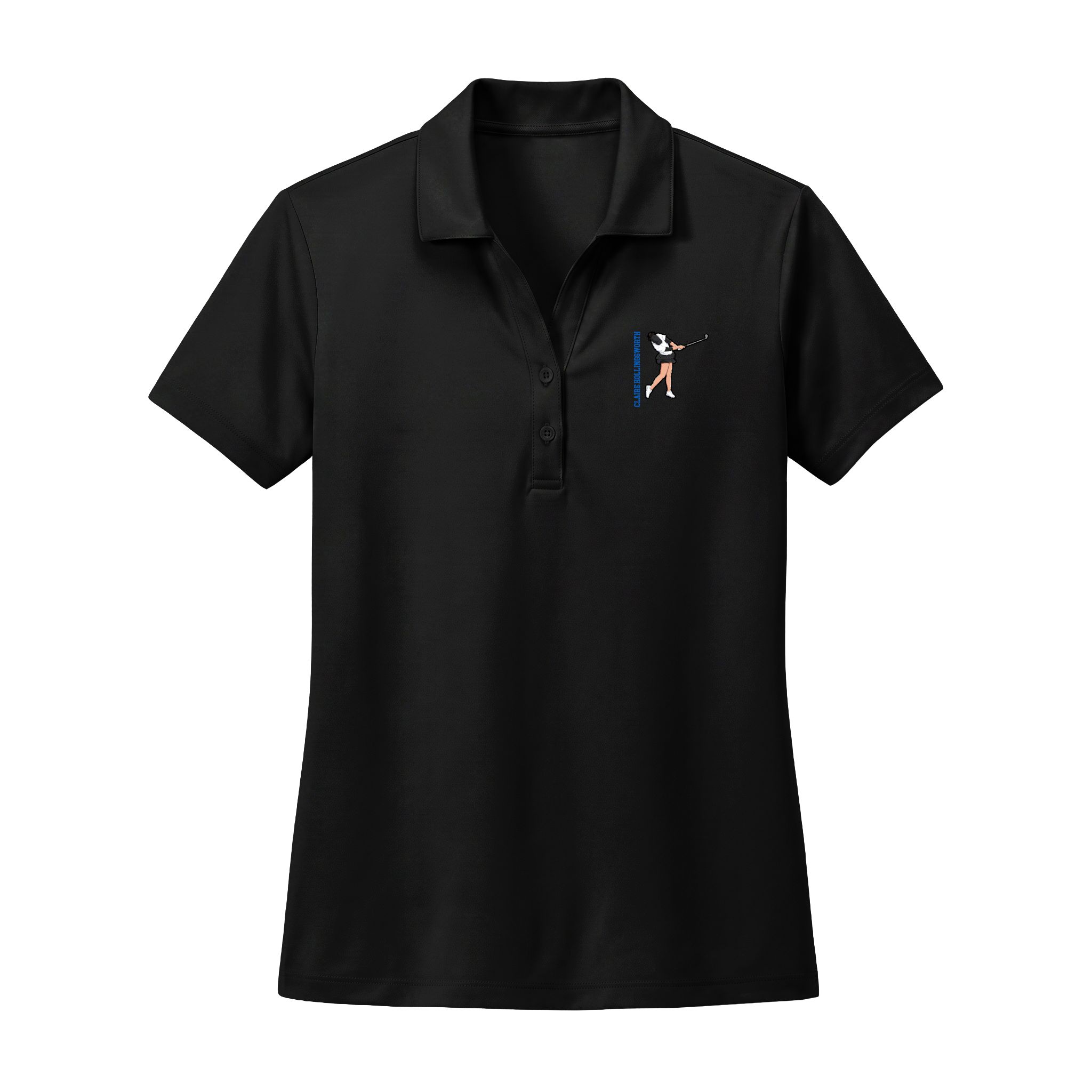 Women's Polo — character_name_vertical in Black