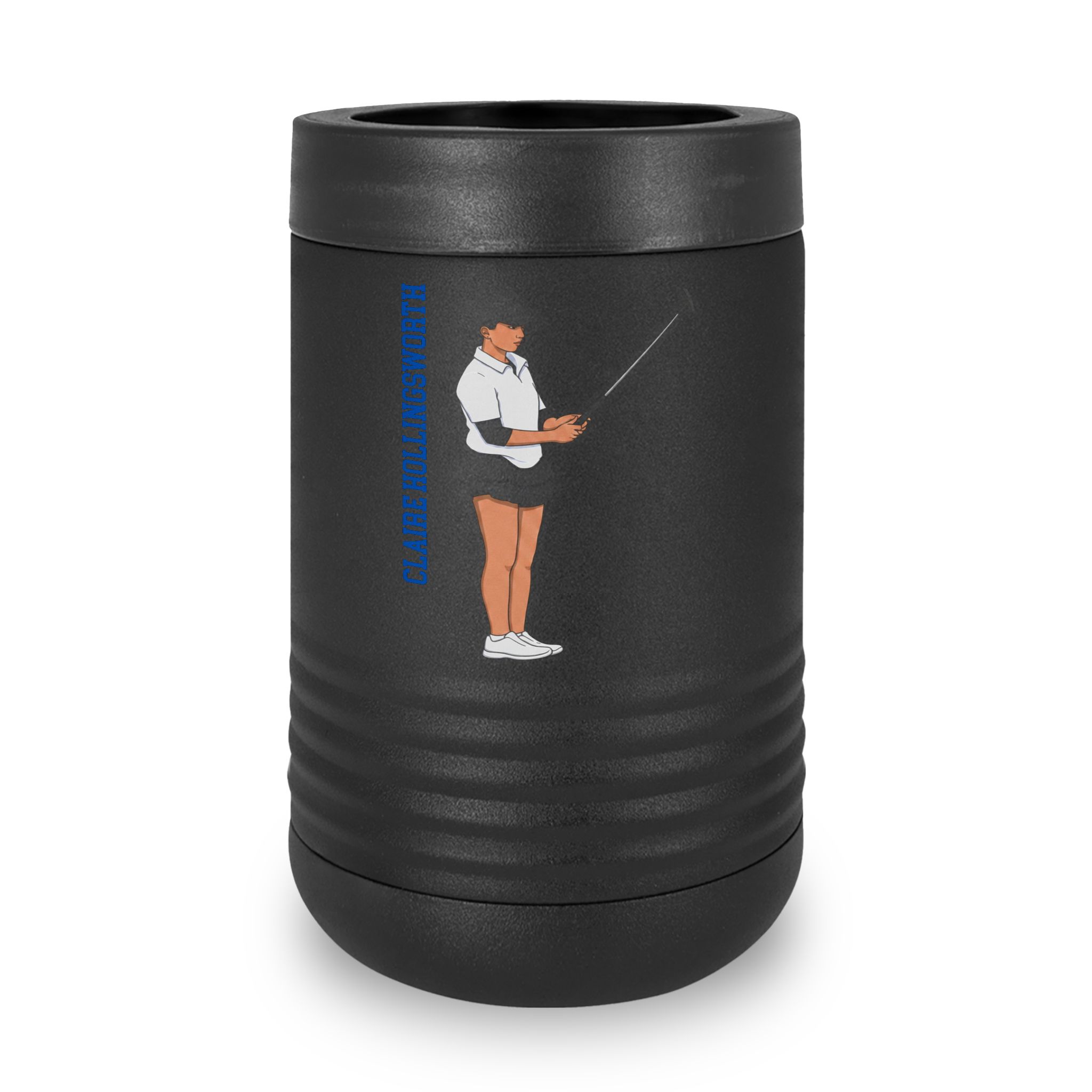 Stainless Can Cooler — character_name_vertical in Black