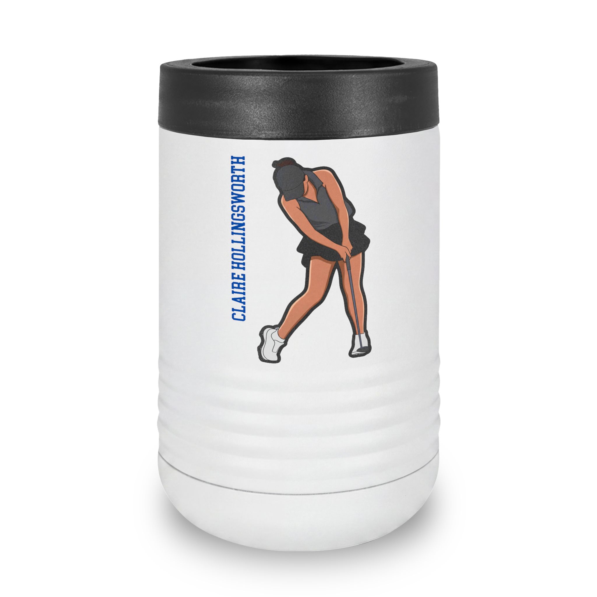 Stainless Can Cooler — character_name_vertical in White