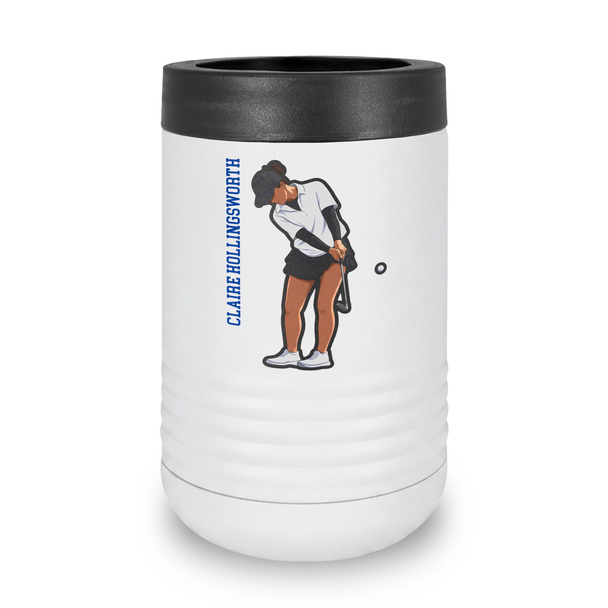 Stainless Can Cooler — character_name_vertical in White