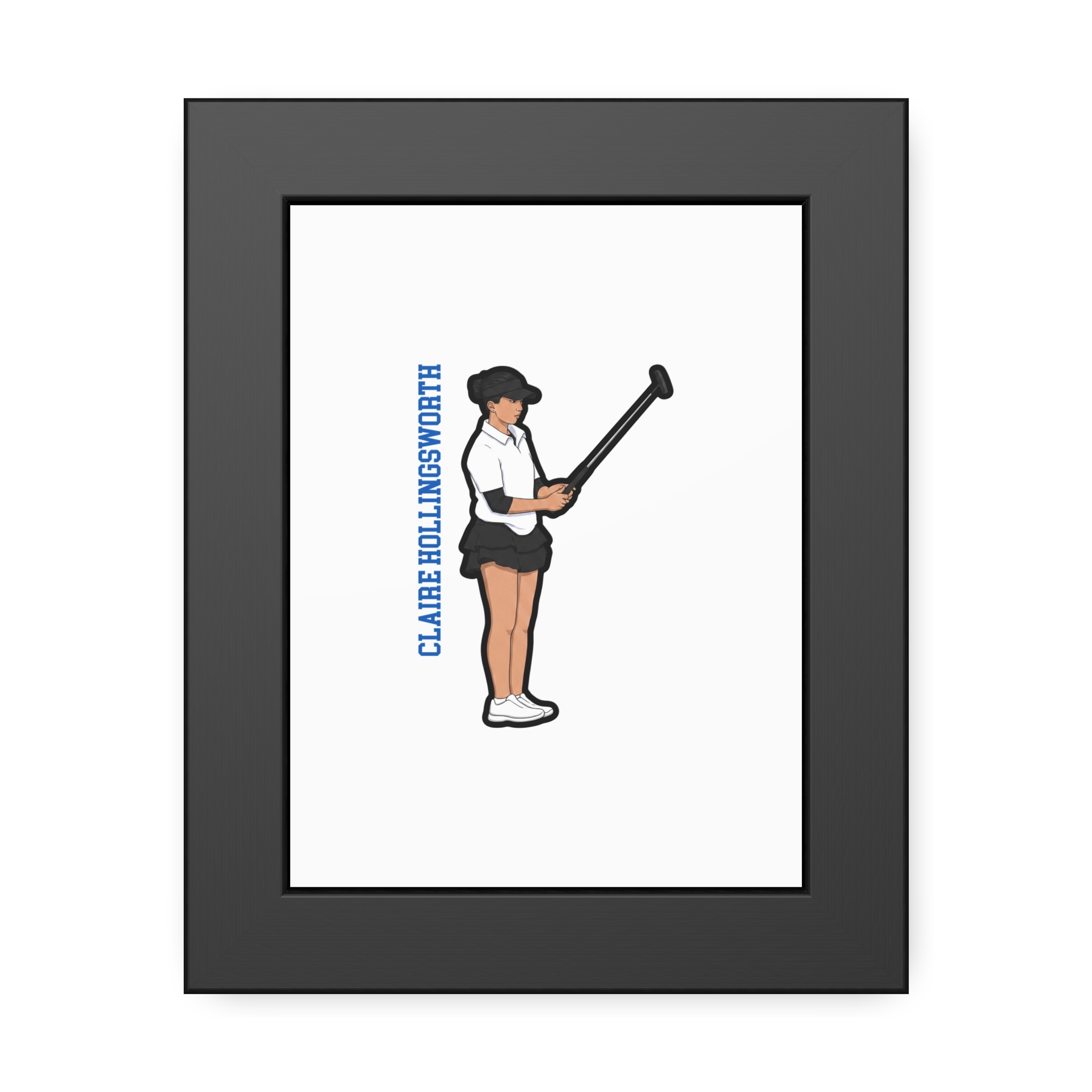 Framed Poster — character_name_vertical in Black