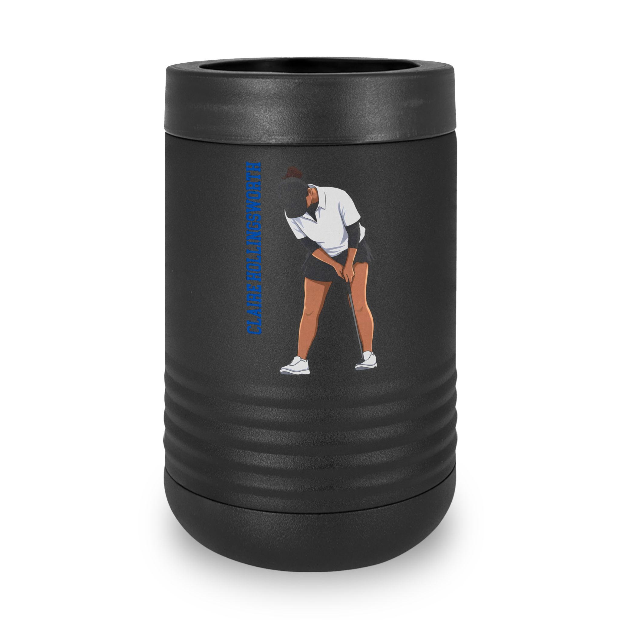 Stainless Can Cooler — character_name_vertical in Black