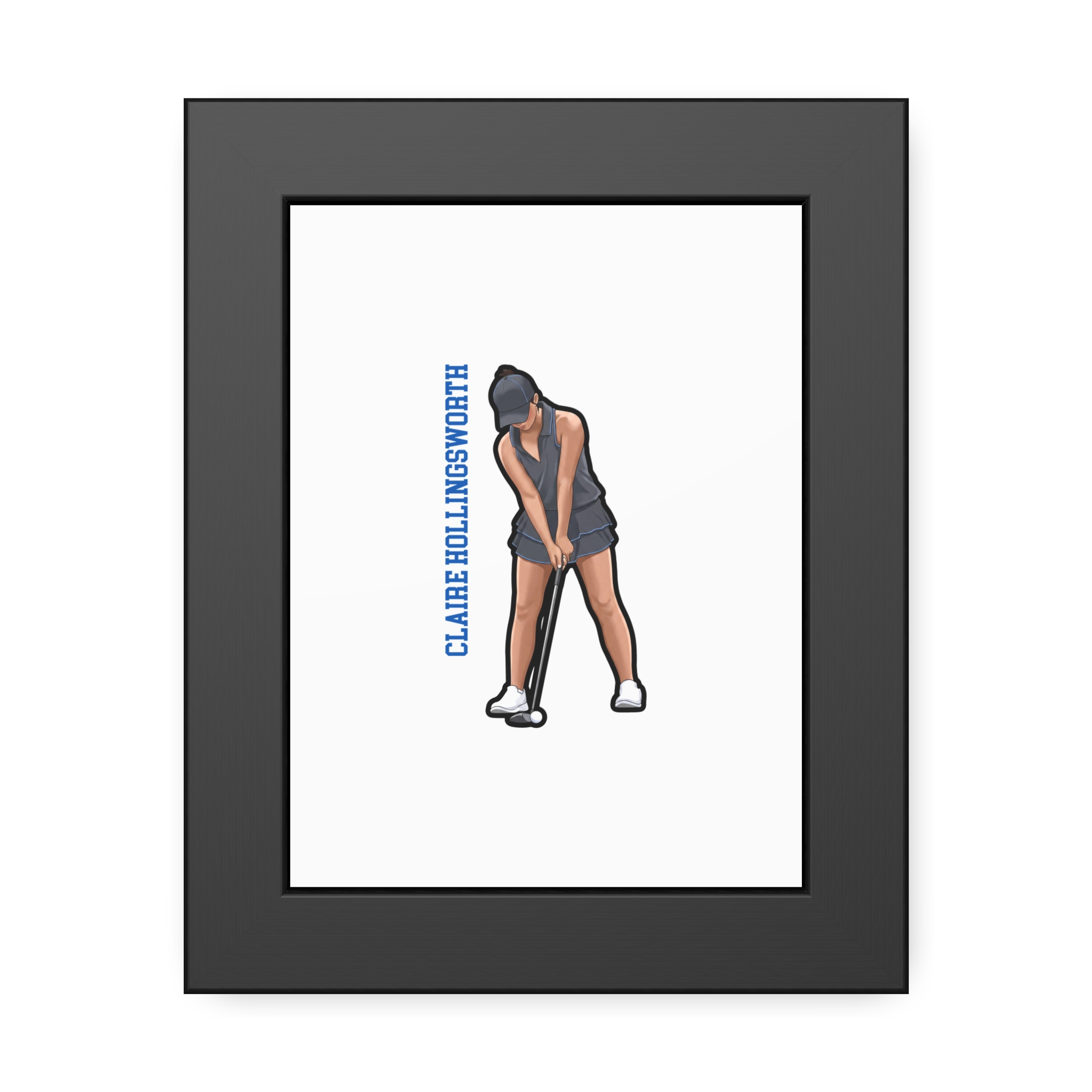 Framed Poster — character_name_vertical in Black