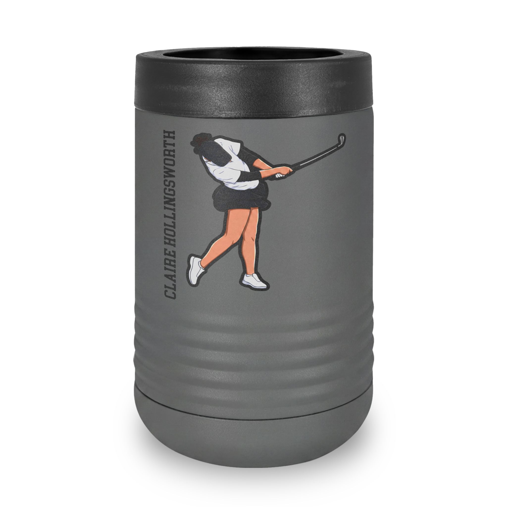 Stainless Can Cooler — character_name_vertical in Grey